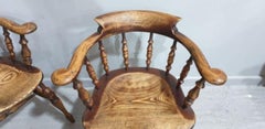 Set Ten English Elm Smokers Bow Dining Chairs