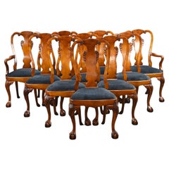 Set Ten George II Style Walnut Dining Chairs