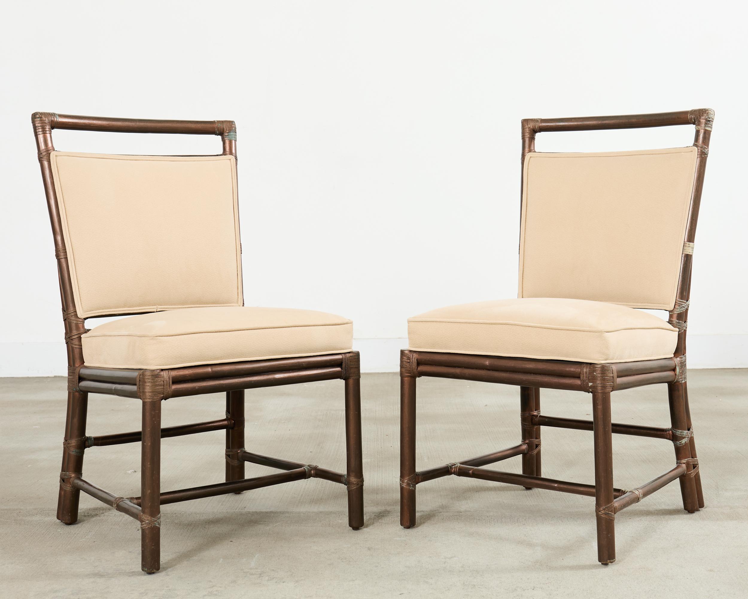 Satz Zehn McGuire Bronzed Rattan Target Esszimmerstühle im Angebot 6