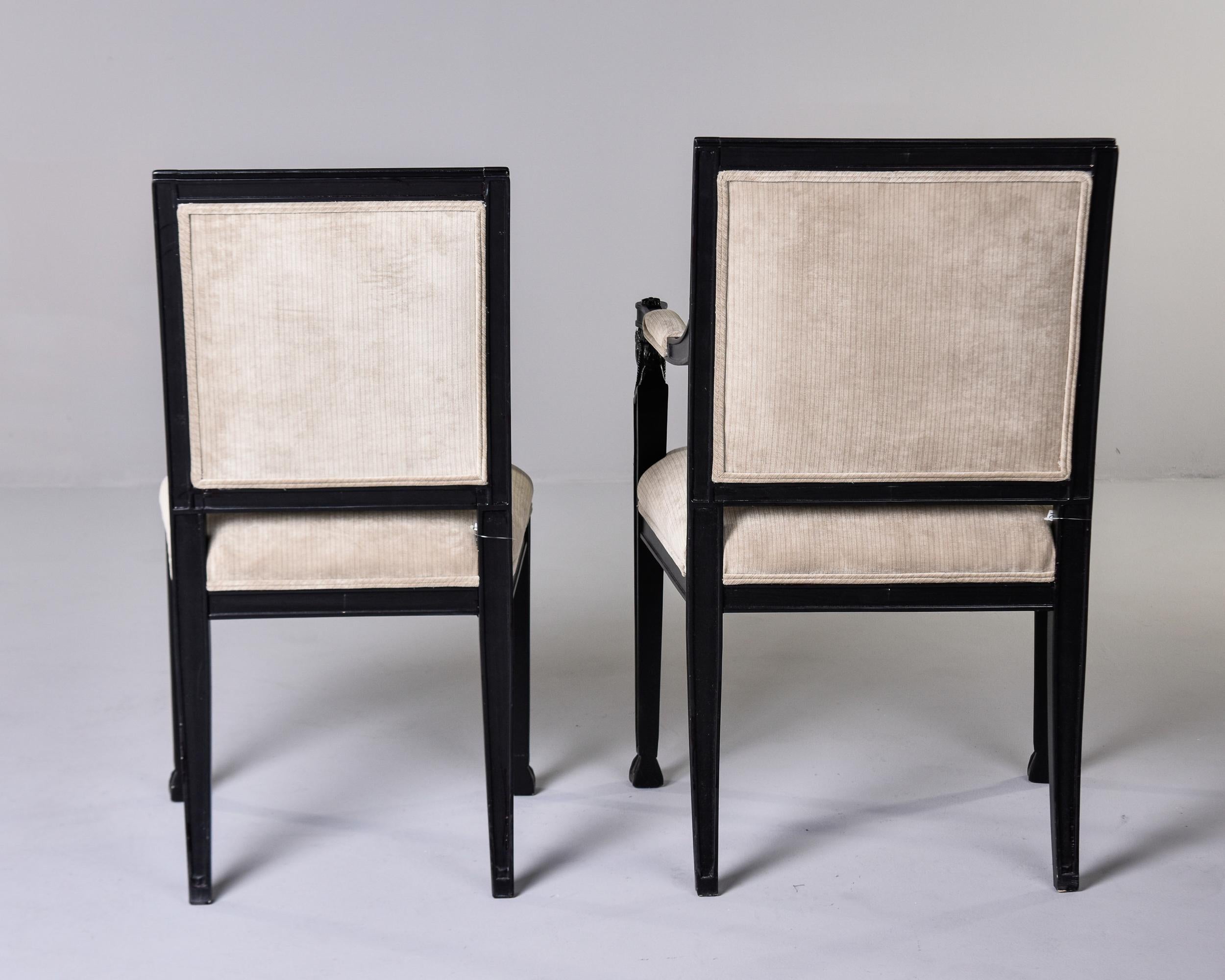 Set Ten Vintage Neoclassical Style Dining Chairs with New Velvet Upholstery 2