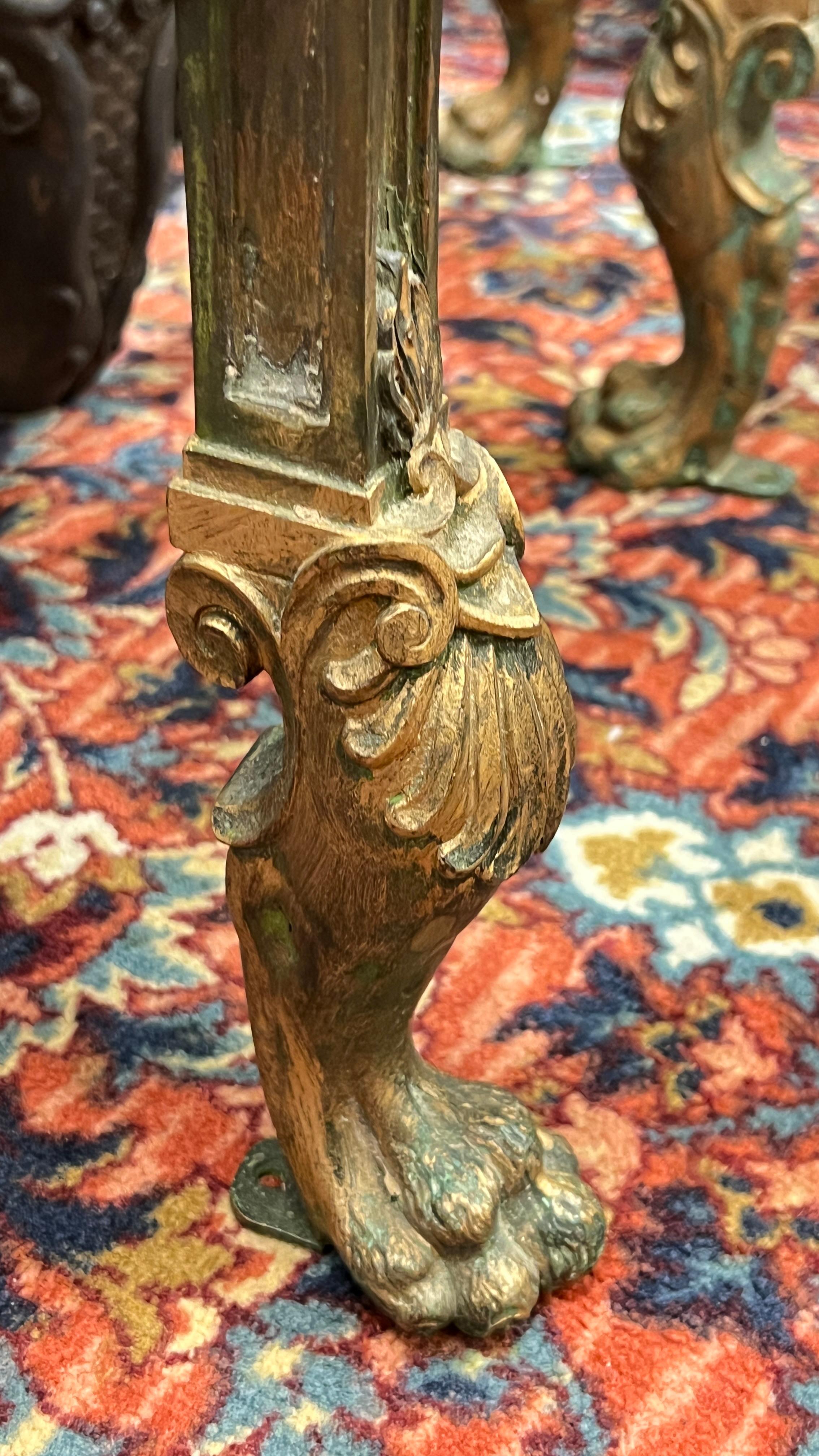 Juego Tres (3) Pedestales de Bronce y Mármol Estilo Directoire Francés Directorio en venta
