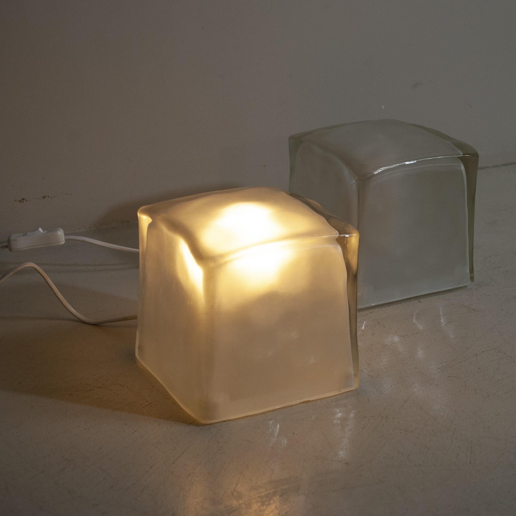 Swedish Set Three Cubes Table Lamps 70's For Sale