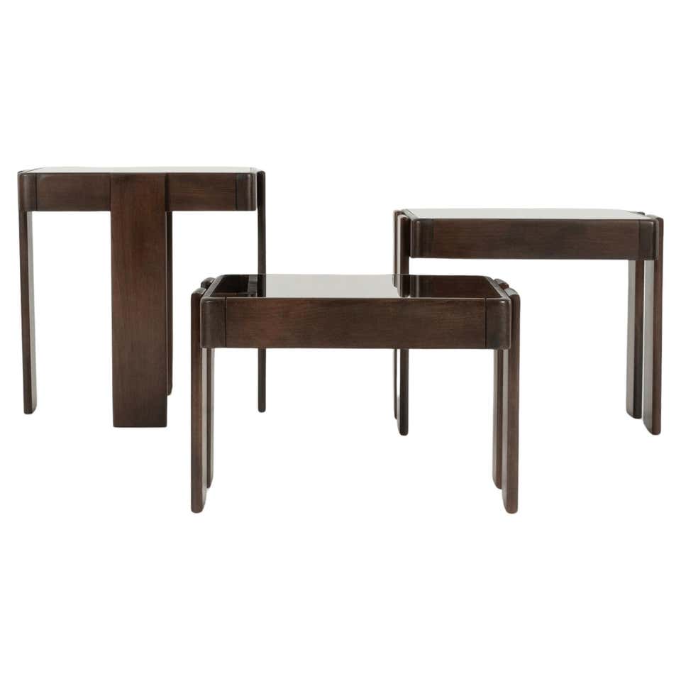 Stunning Nesting tables 780 in walnut by Gianfranco Frattini for ...