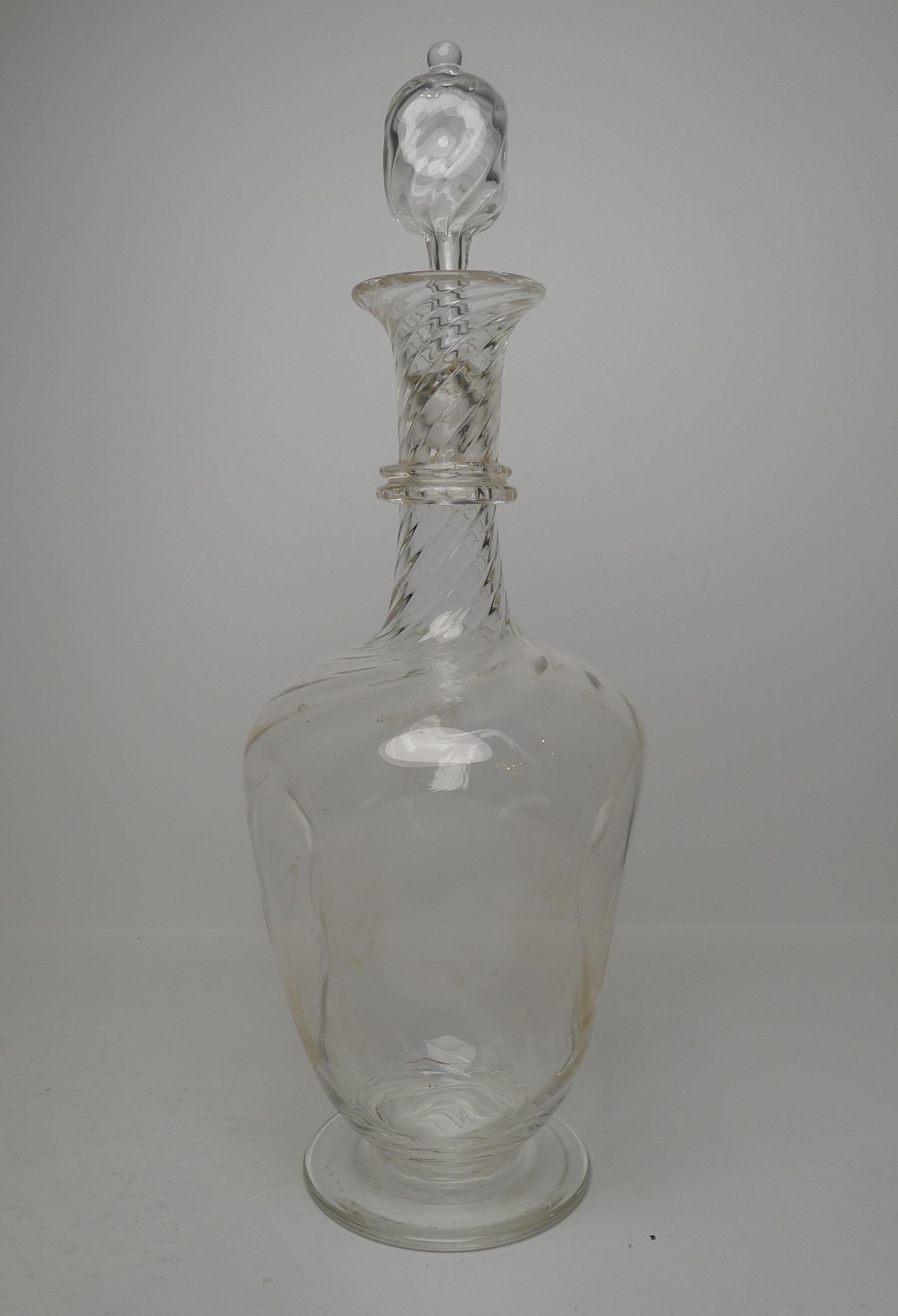 Blown Glass Set Three Venetian Glass Decanters / Claret Jug, circa 1950