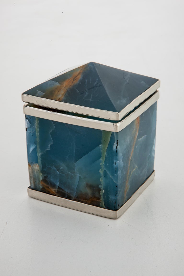 Silver Mini Box Set Tronador Large Mini Boxes, Onyx Stone and Silver Alpaca For Sale at ...