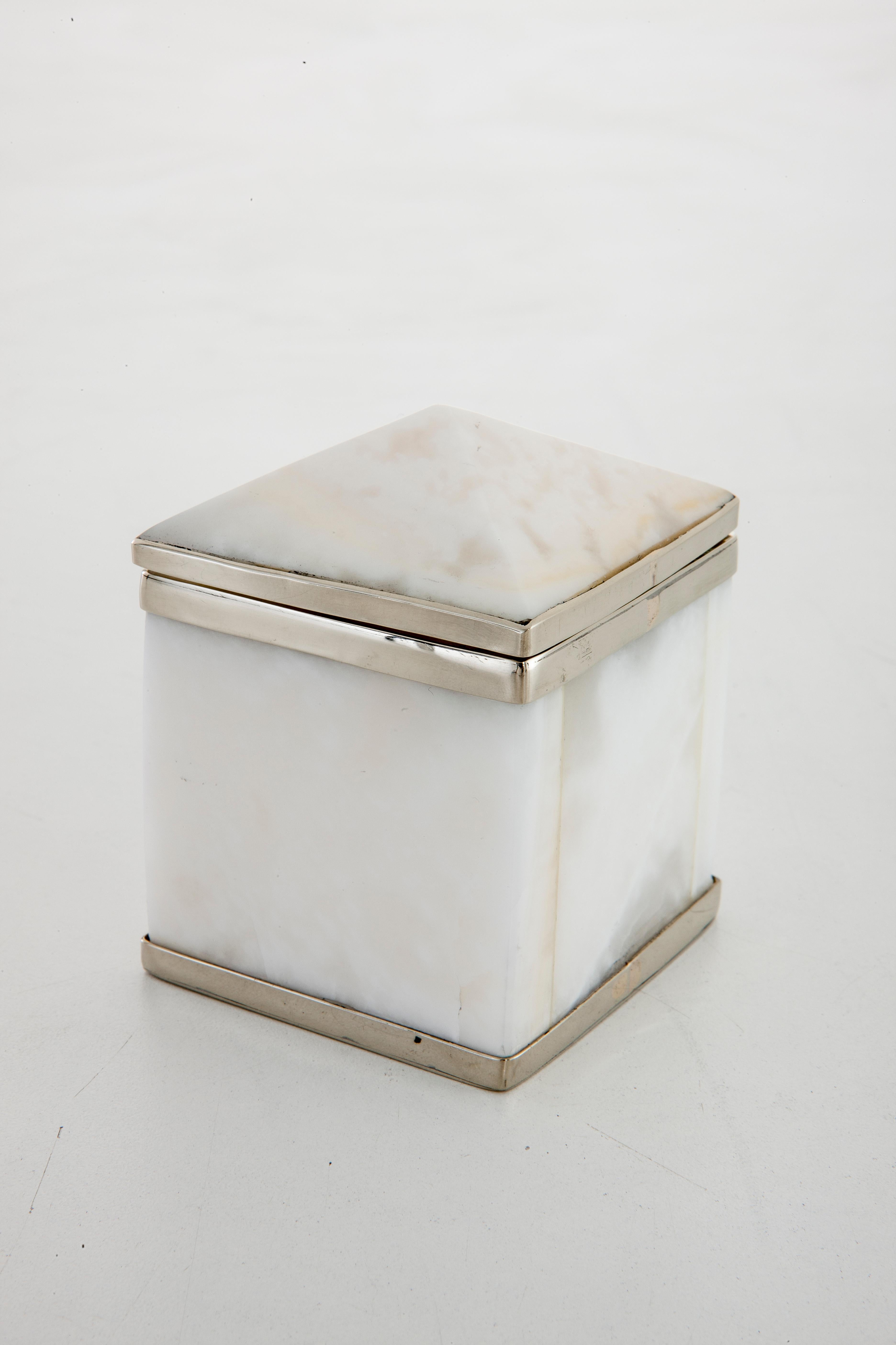 Argentine Set Tronador  Large Mini Boxes,  Onyx Stone and Silver Alpaca For Sale