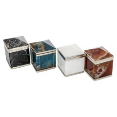 Set Tronador Medium Mini Boxes, Onyx Stone and Silver Alpaca