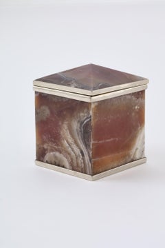 Set Tronador Mini Cajas, Piedra Ónix Burdeos y Alpaca Plateada