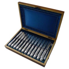 Set Twelve Silver Plated Fish Knives & Forks c.1900