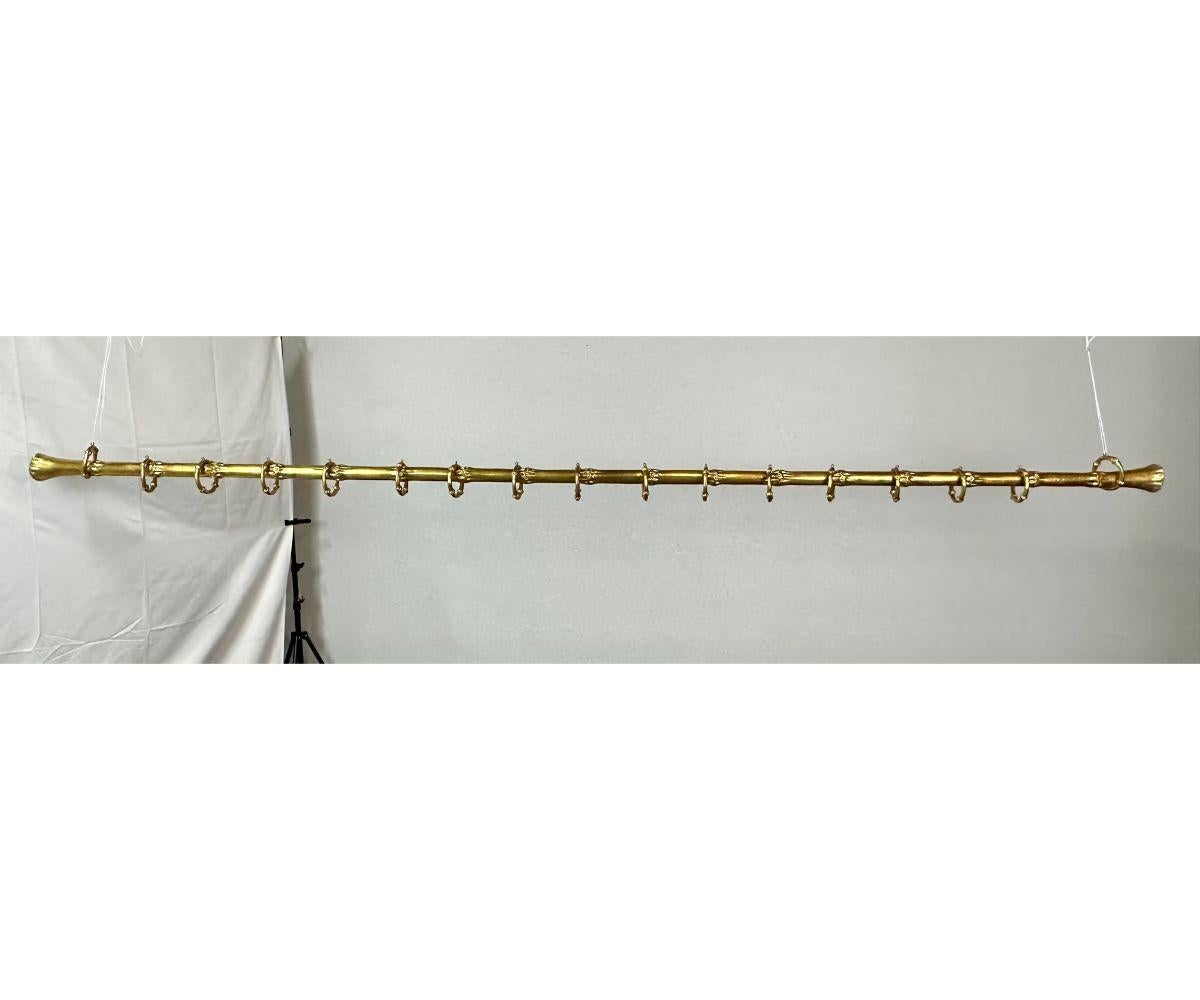 Set of Two Custom Hollywood Regency Curtain Rods by Joseph Biuno, Handmade
The finest curtain rods are available in a spectacular 23KT Water gild over clay finish by this highly sought after refinisher/manufacturer. You can purchase one or the pair