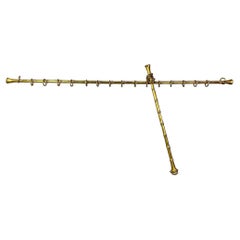 Ensemble de deux tiges de rideau Hollywood Regency personnalisées par Joseph Biuno, faites à la main, 23 carats