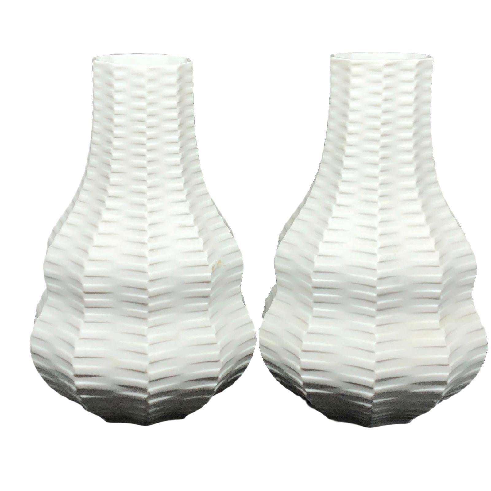 Set Two Midcentury Bisque Calabash Vases by Heinrich Fuchs for Hutschenreuther 4