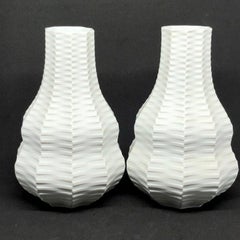 Set Two Midcentury Bisque Calabash Vases by Heinrich Fuchs for Hutschenreuther