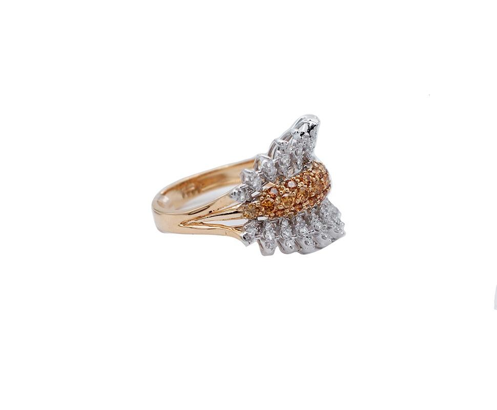 Set Two Rings Diamonds, 18 Karat Yellow and White Gold 4