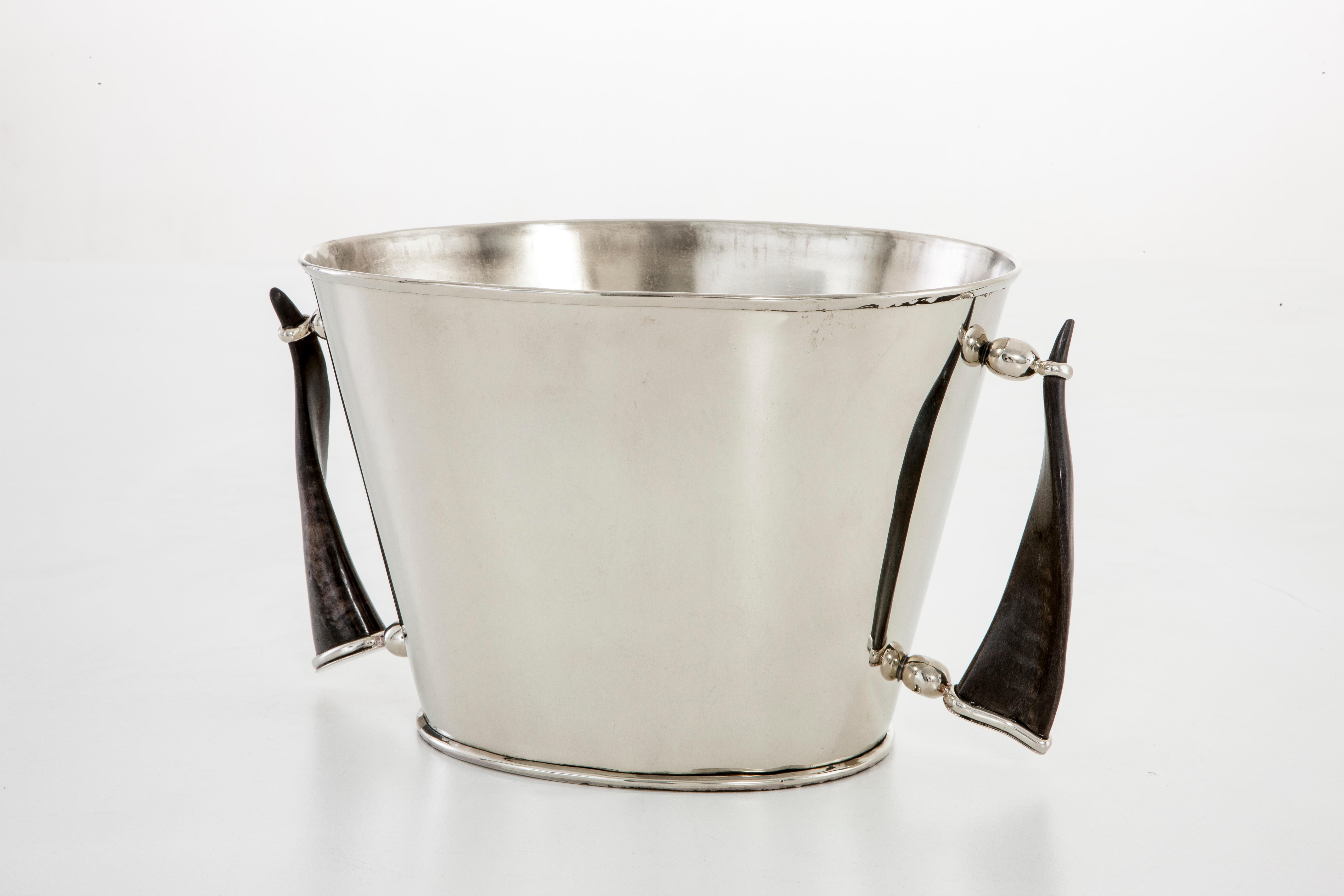 Valle Medium & Large Silber Alpaka & Horn Bar Champagner Schnallen im Zustand „Neu“ im Angebot in Buenos Aires, AR