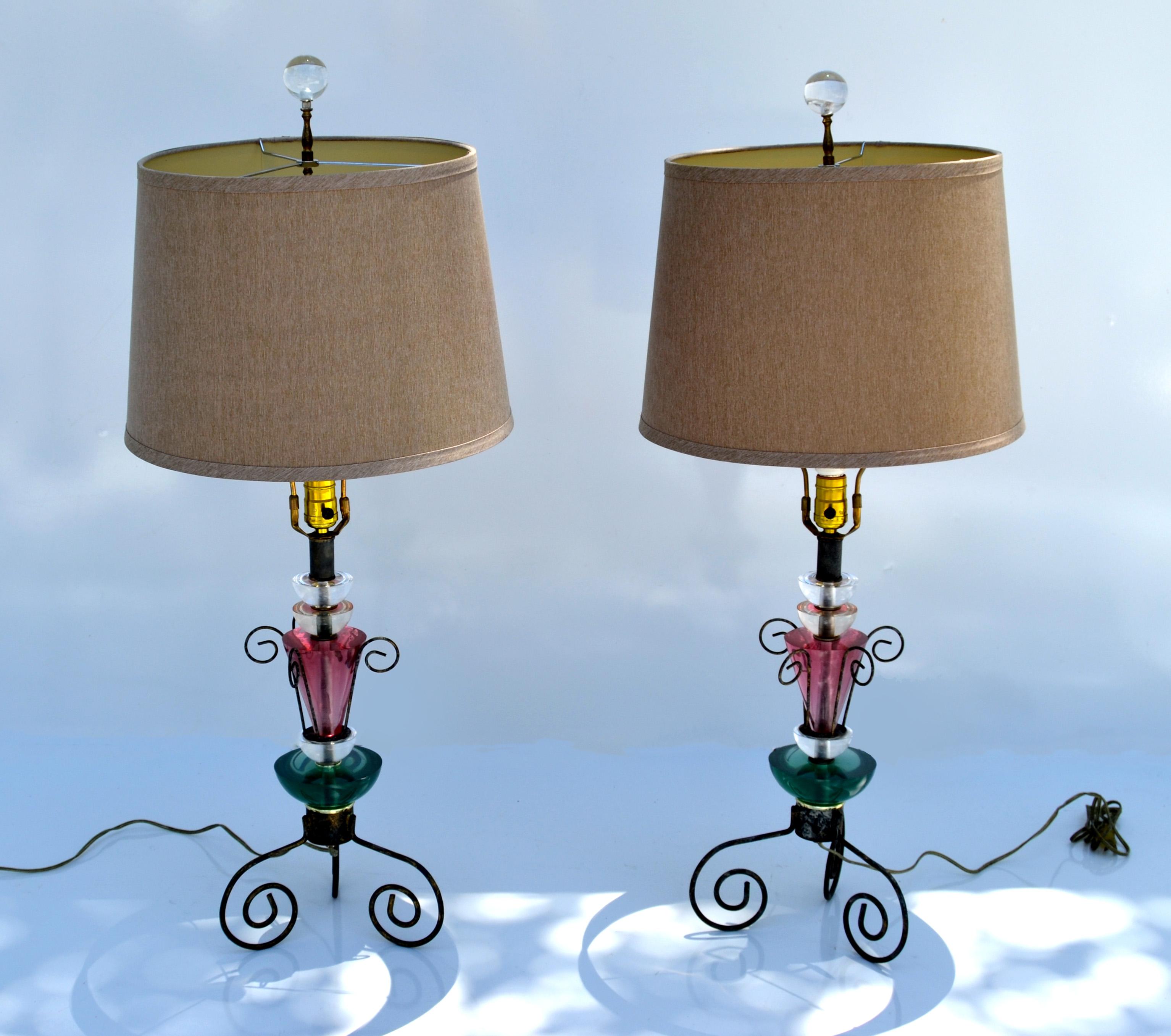 green and pink lamp