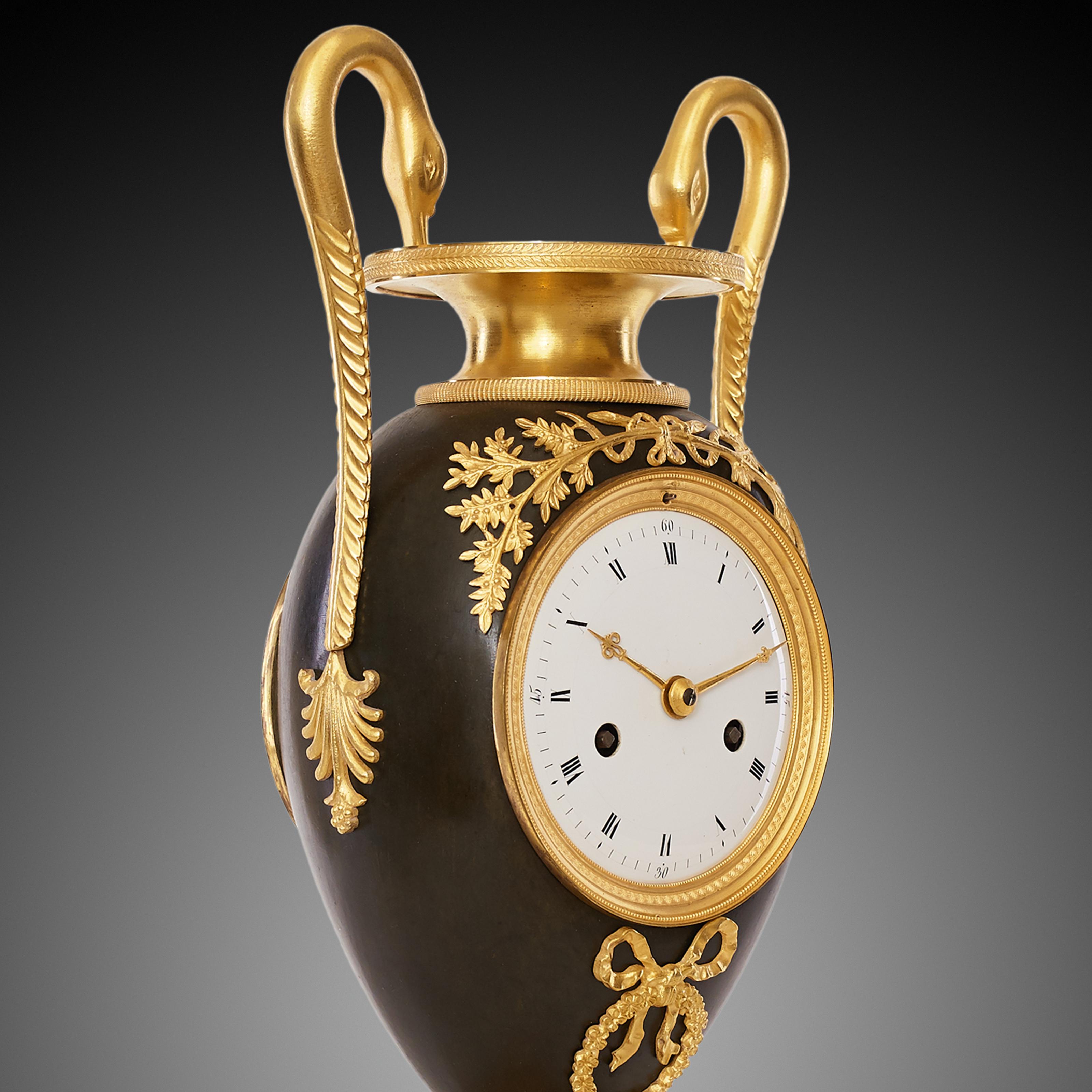 Set Vase Clock 19th Century Style Empire For Sale 1