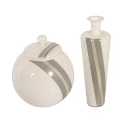 Set Vases Tapio Wirkkala for Venini attributable in blown Lattimio Murano Glass