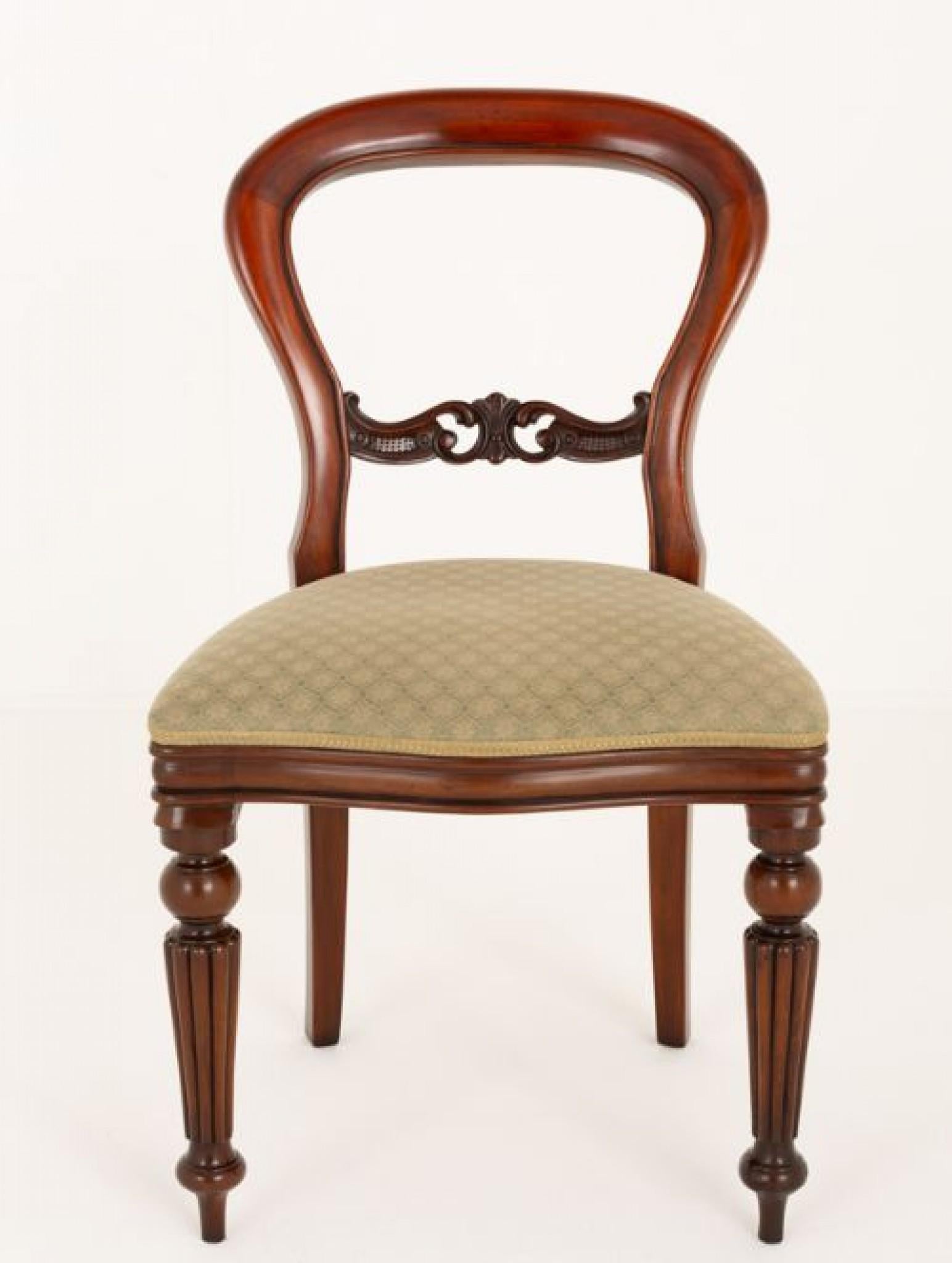 Set Victorian Balloon Back Dining Chairs 8 Mahogany 1