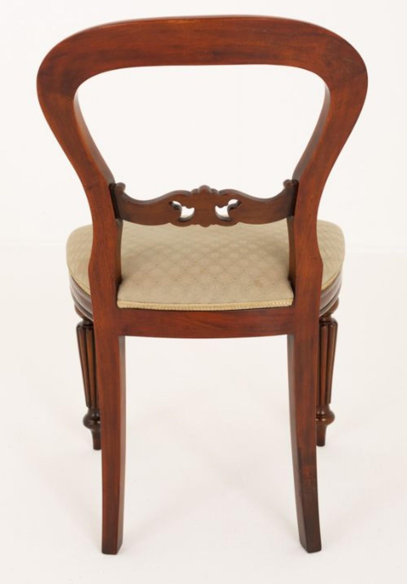 Set Victorian Balloon Back Dining Chairs 8 Mahogany 3