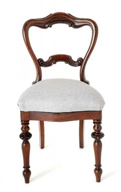 Set Victorian Dining Chairs Balloon Back 1850