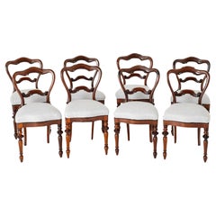 Set Victorian Dining Chairs Balloon Back 1850