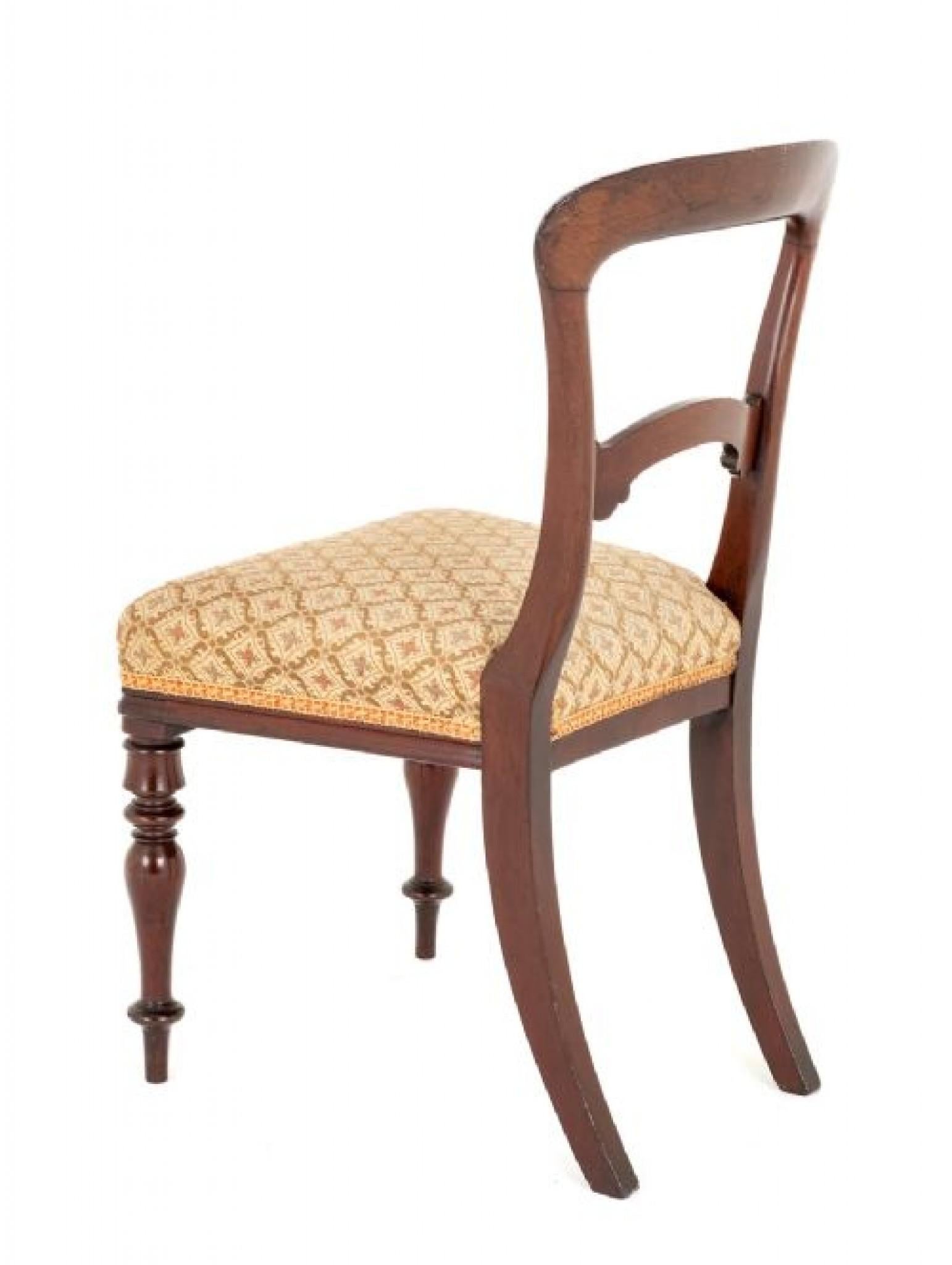 Set Victorian Dining Chairs Balloon Back Mahogany For Sale 2