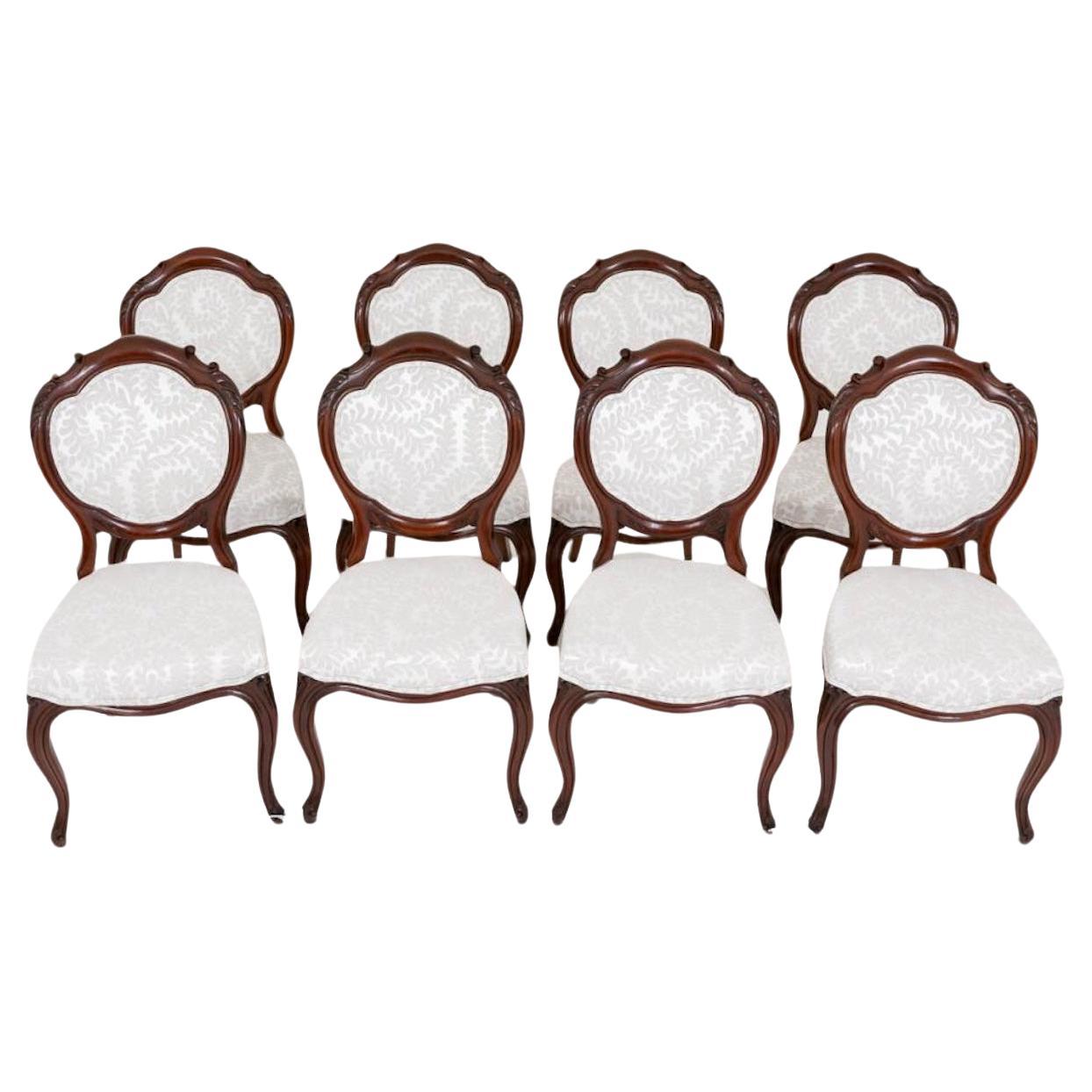 Set Victorian Dining Chairs - Mahogany 8 Chair 1860 For Sale