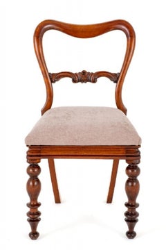 Set Victorian Dining Chairs Mahogany Balloon Back