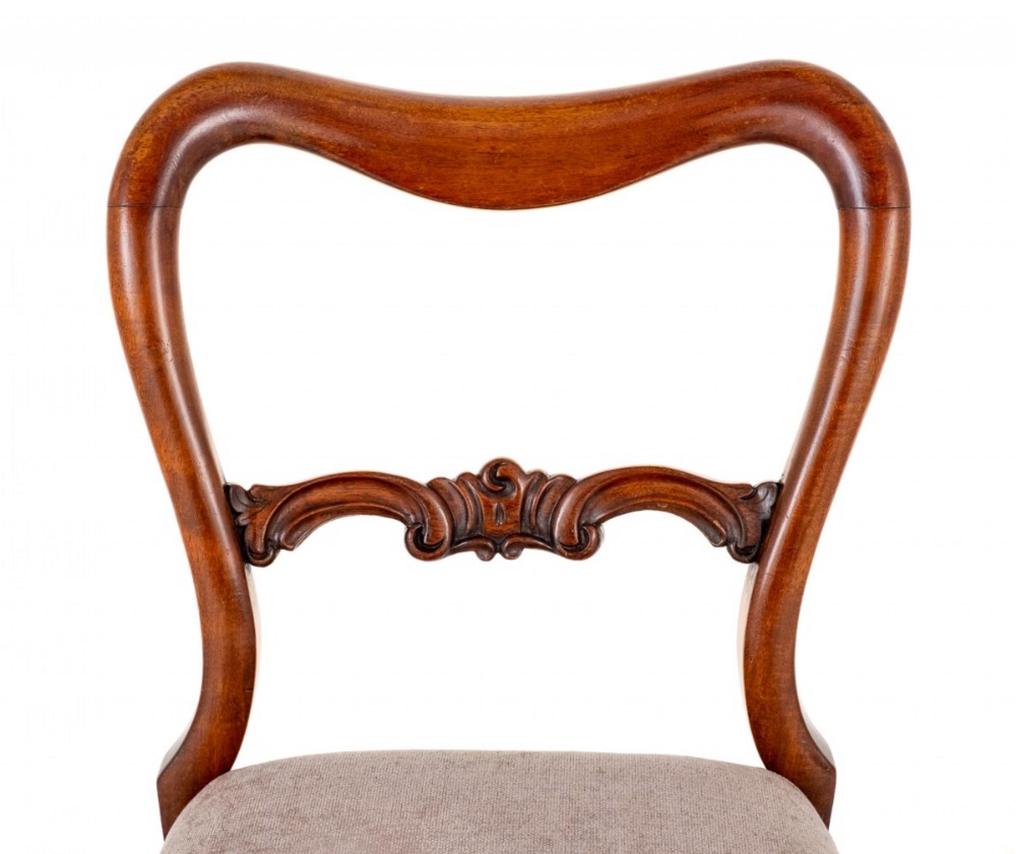 Set Victorian Dining Chairs Mahogany Balloon Back In Good Condition For Sale In Potters Bar, GB