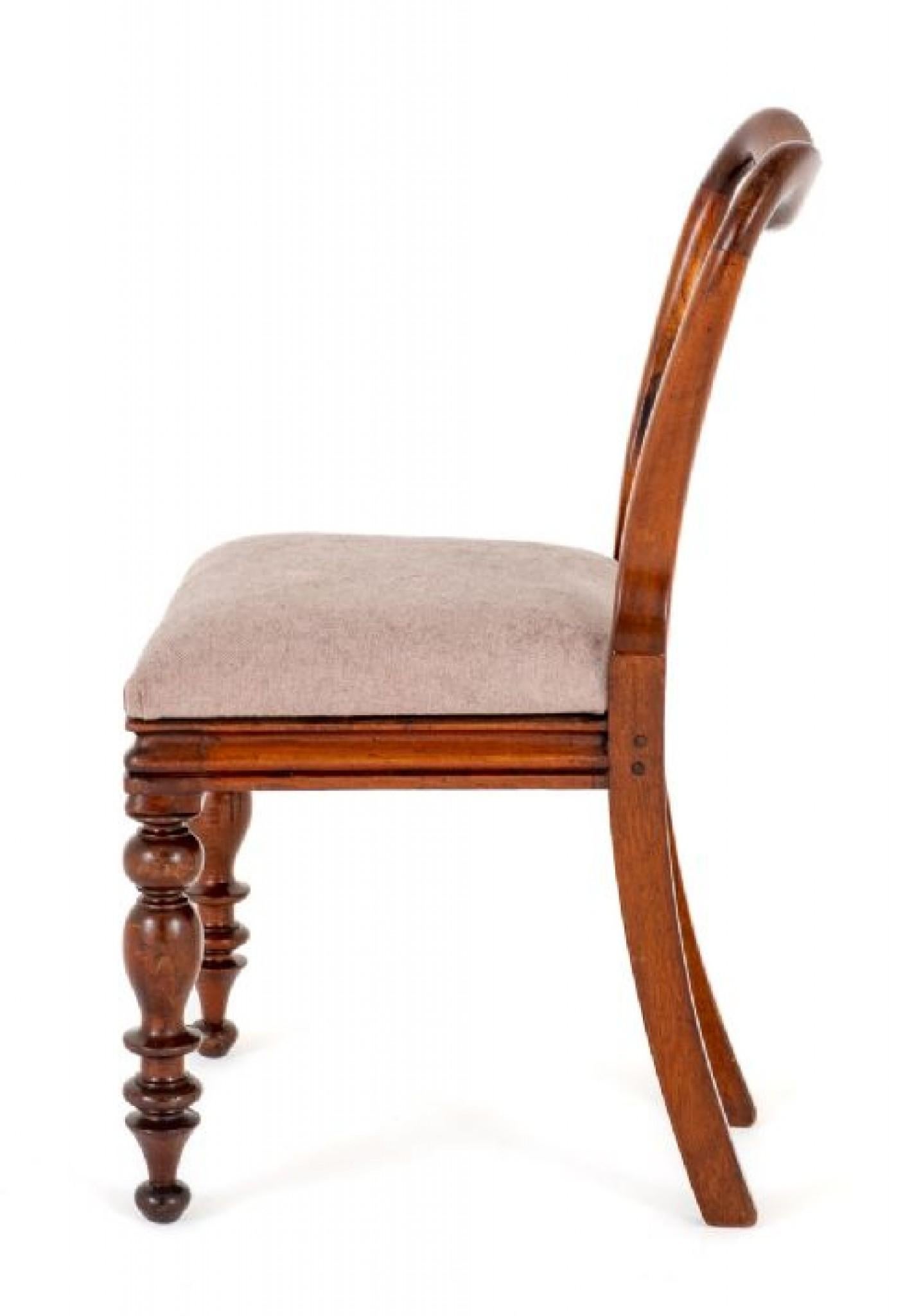 Set Victorian Dining Chairs Mahogany Balloon Back For Sale 2