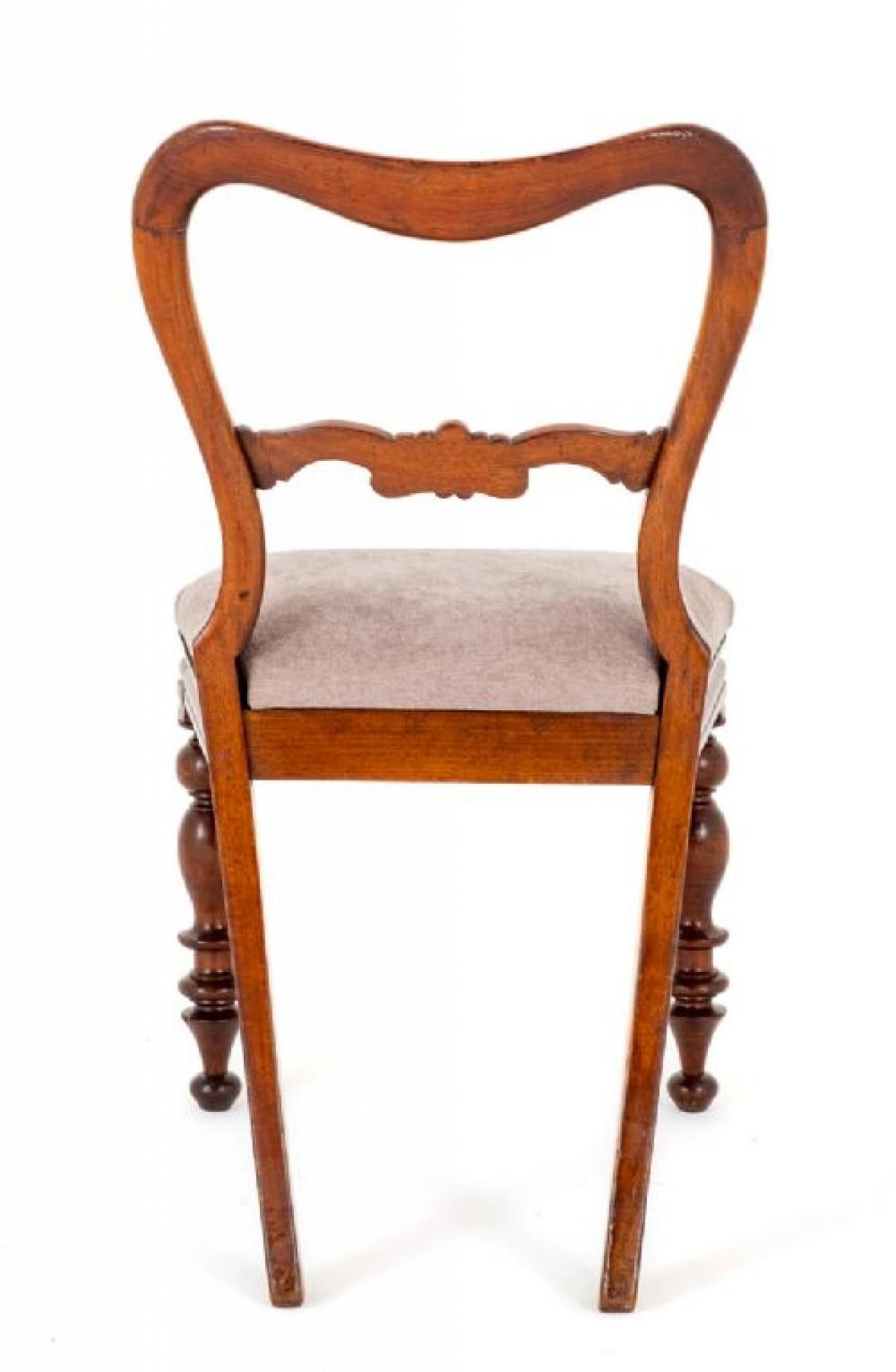 Set Victorian Dining Chairs Mahogany Balloon Back For Sale 3