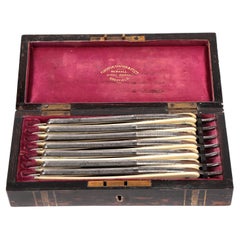 Set di rasoi vittoriani Sheffield Silver Co. Flockton Tompkin 1870