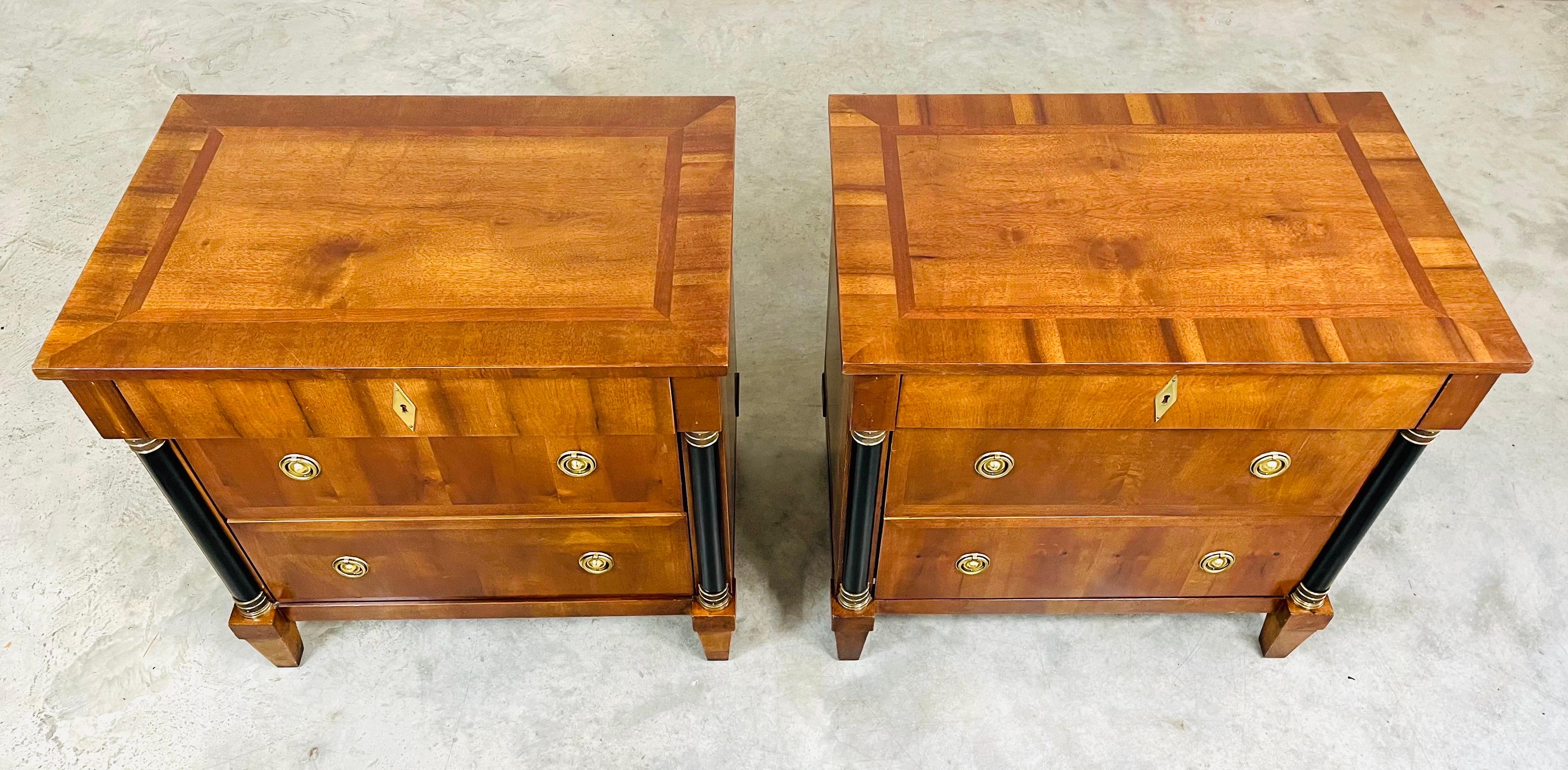 American Biedermeier Neoclassical Style “Capuan” Nightstands by Century Furniture