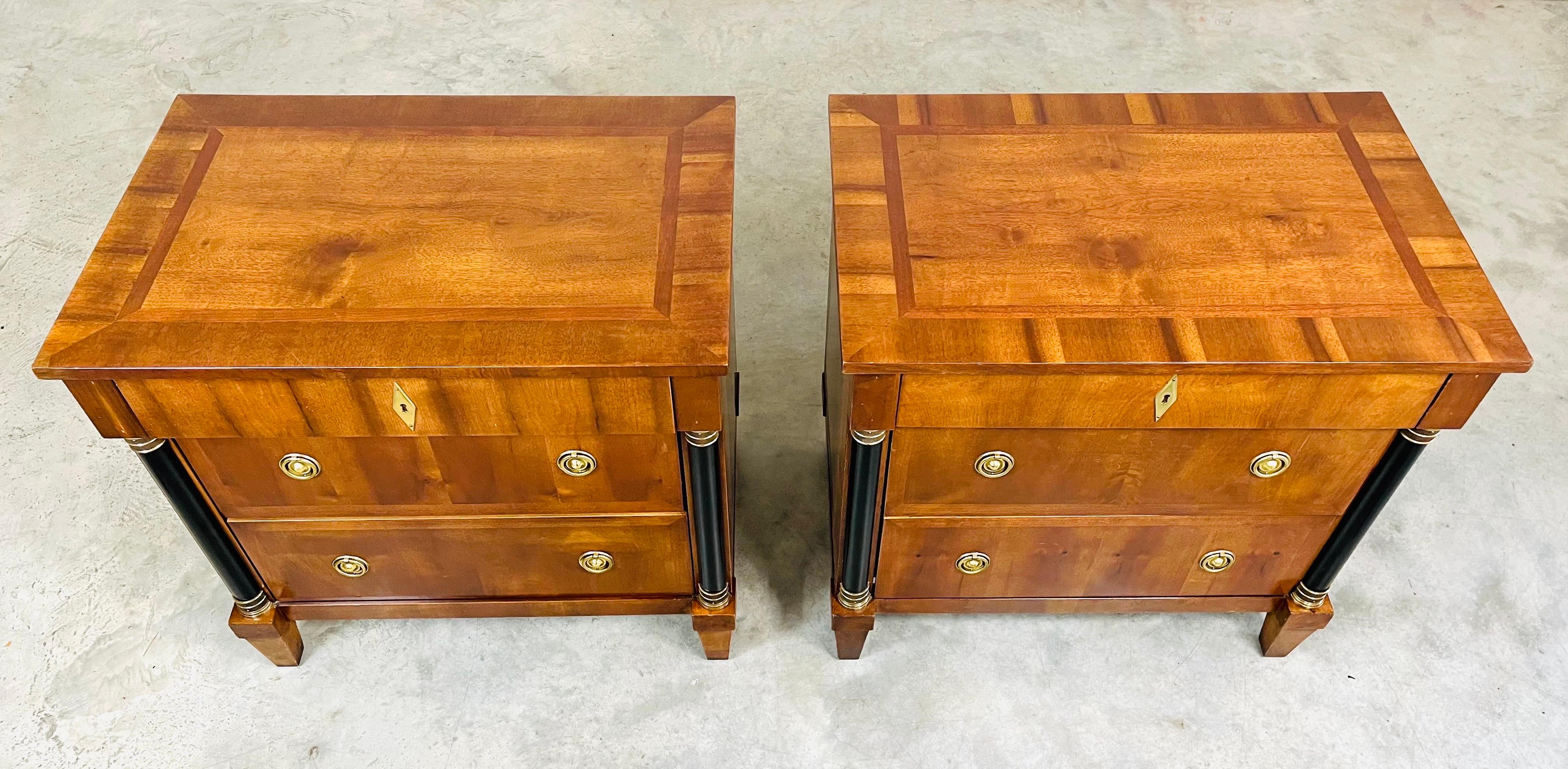 American Biedermeier Neoclassical Style “Capuan” Nightstands by Century Furniture 