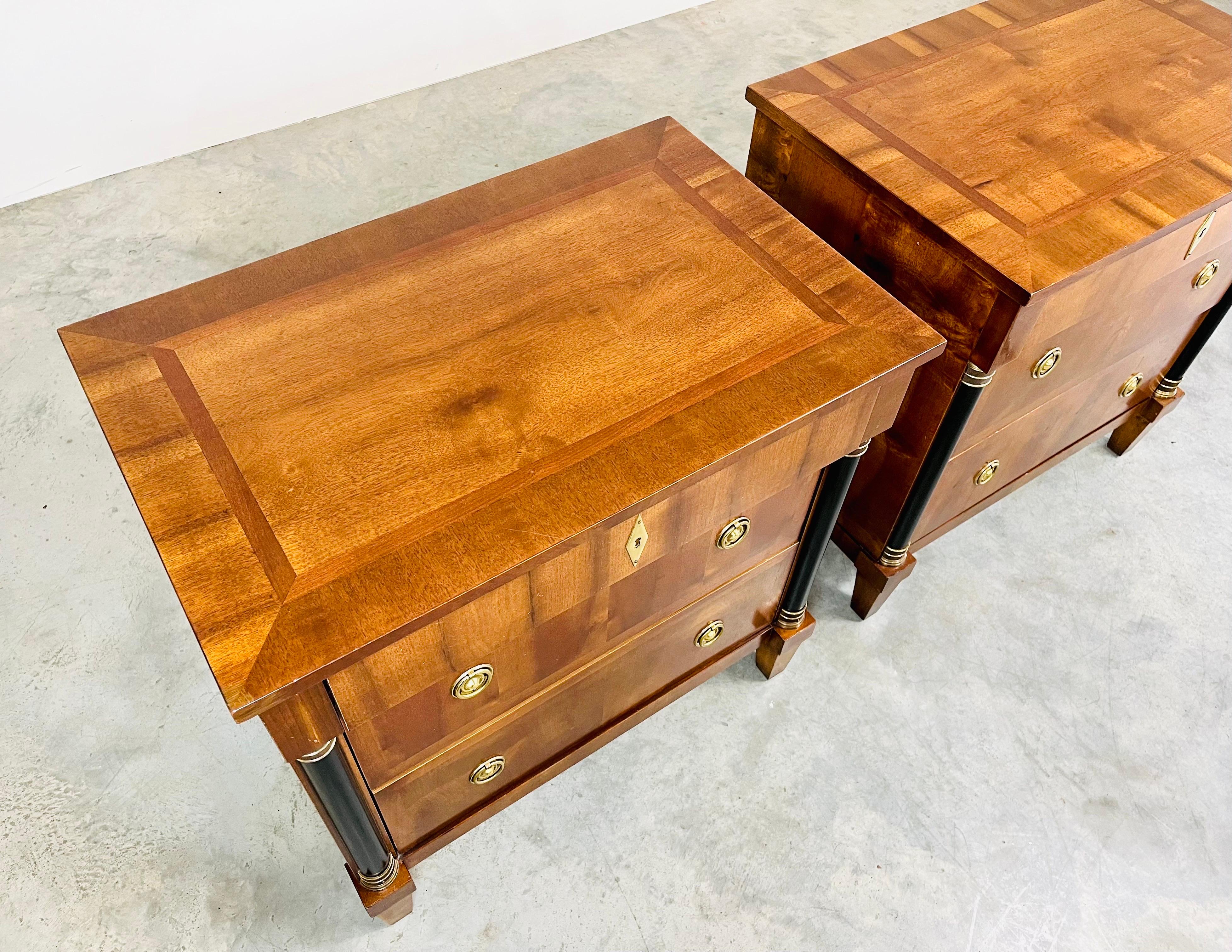 Biedermeier Neoclassical Style “Capuan” Nightstands by Century Furniture  In Excellent Condition In Southampton, NJ