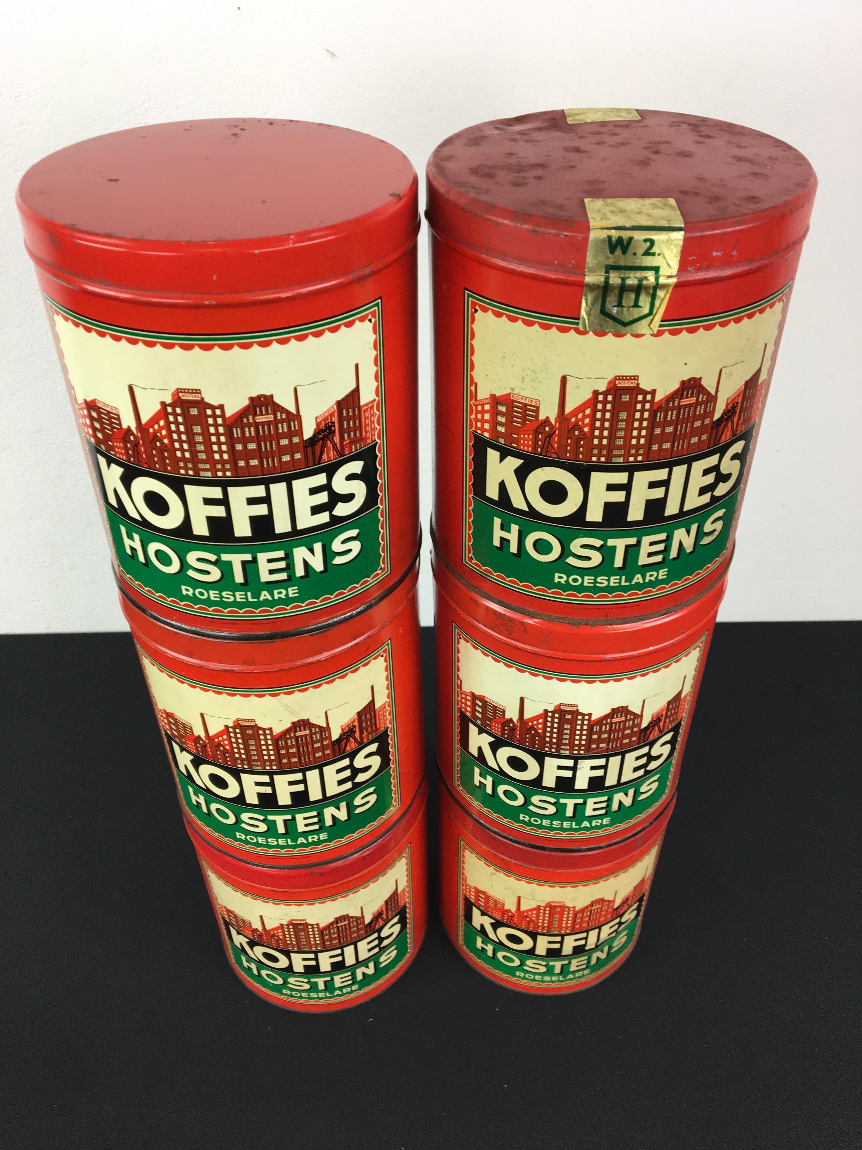 Set Vintage Coffee Tins with Factory on  For Sale 6