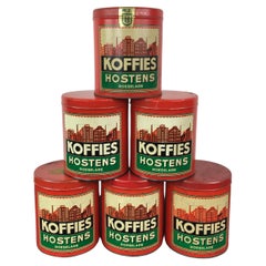 Set Vintage Coffee Tins with Factory on 