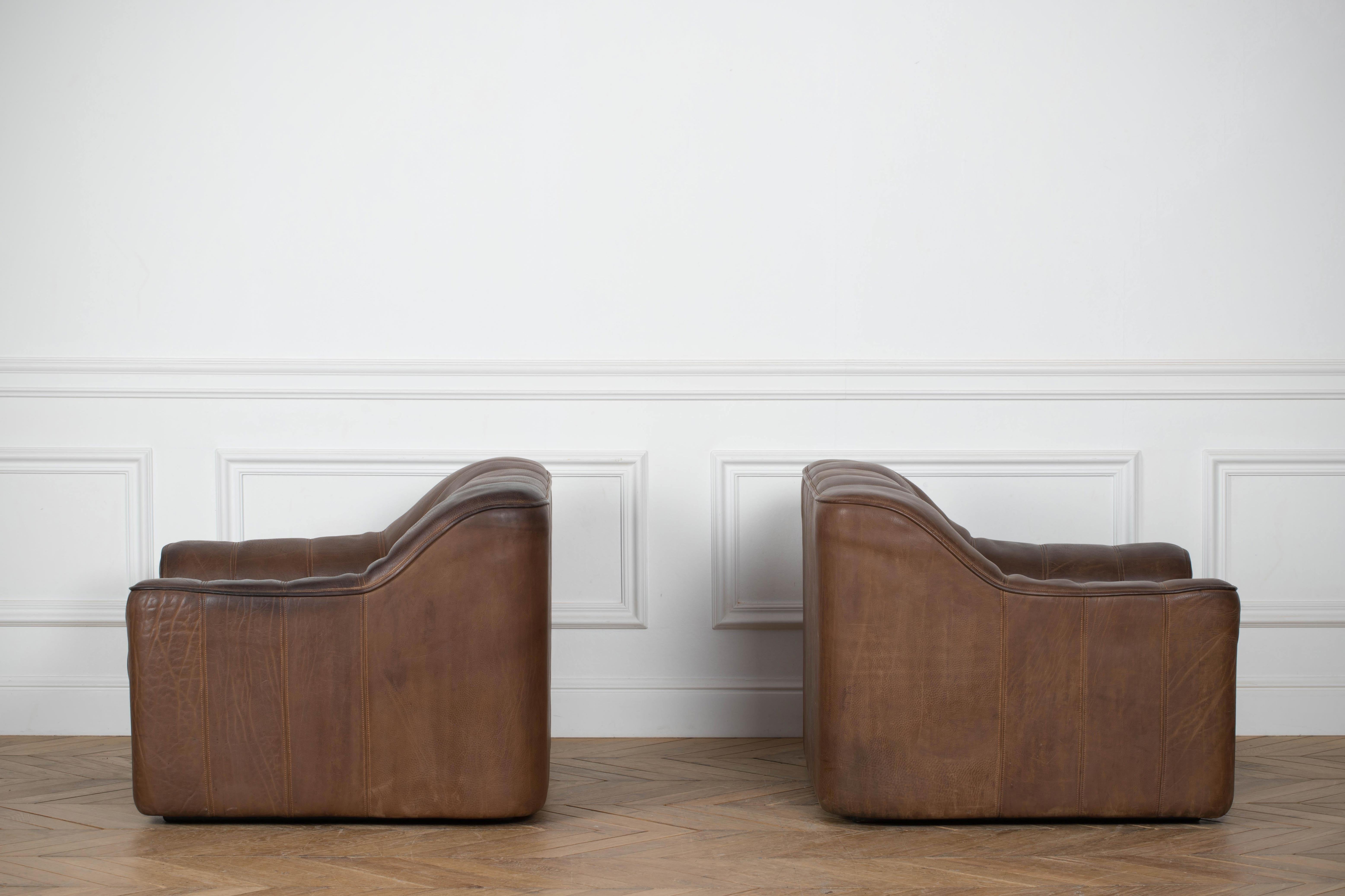 Mid-Century Modern Set Vintage DS44 Lounge Armchairs by De Sede