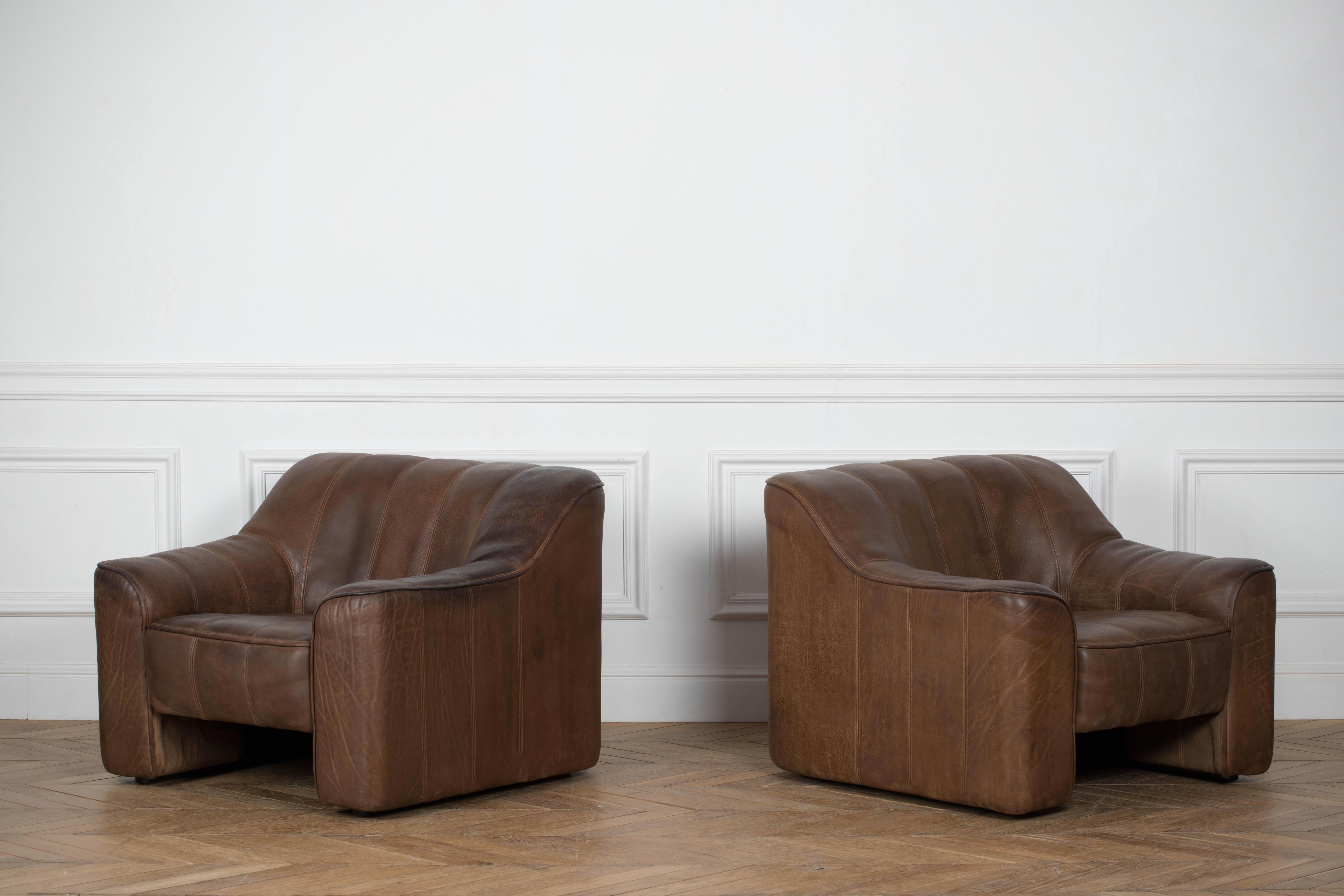 Set Vintage DS44 Lounge Armchairs by De Sede In Excellent Condition In Wiesbaden, DE