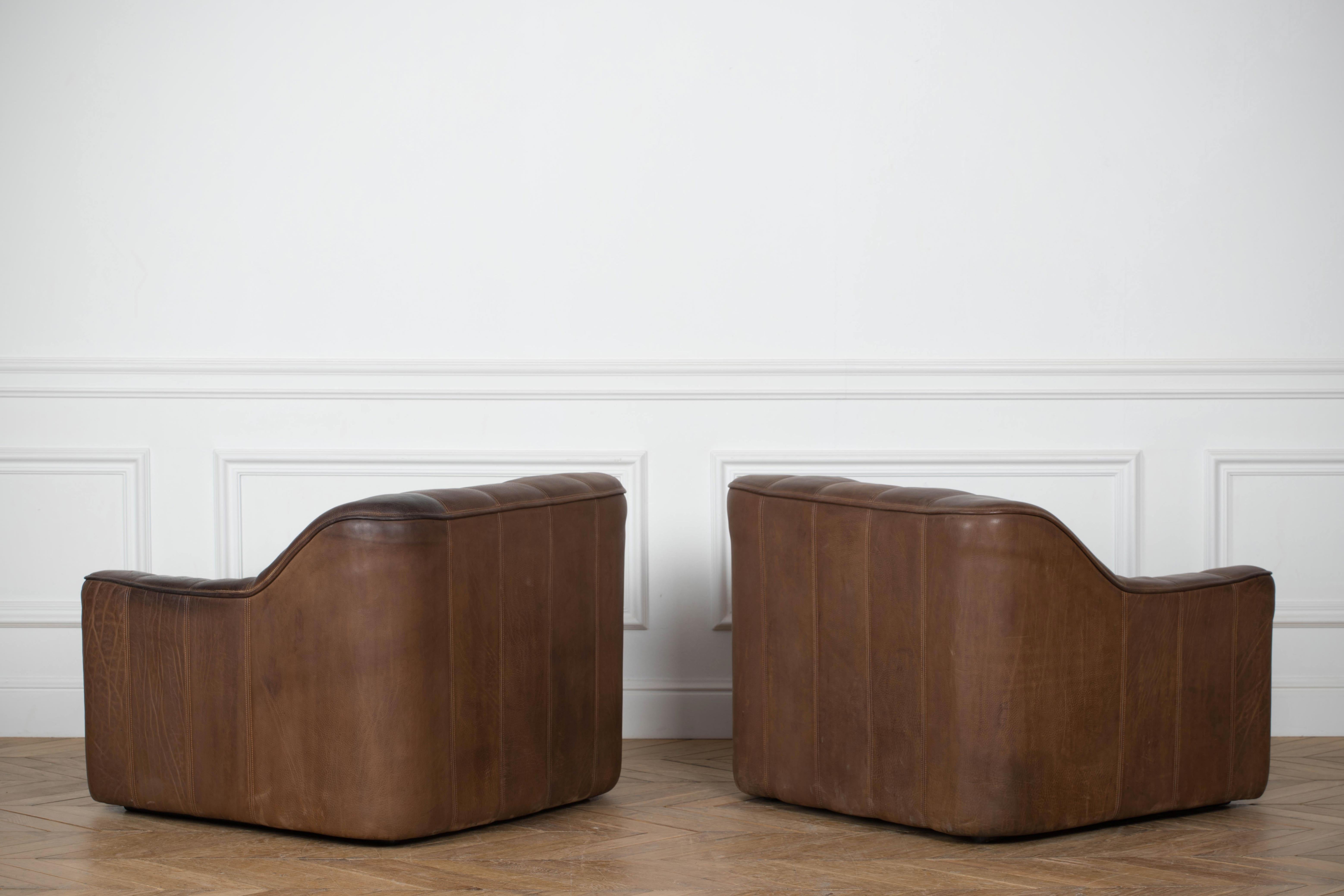 Leather Set Vintage DS44 Lounge Armchairs by De Sede