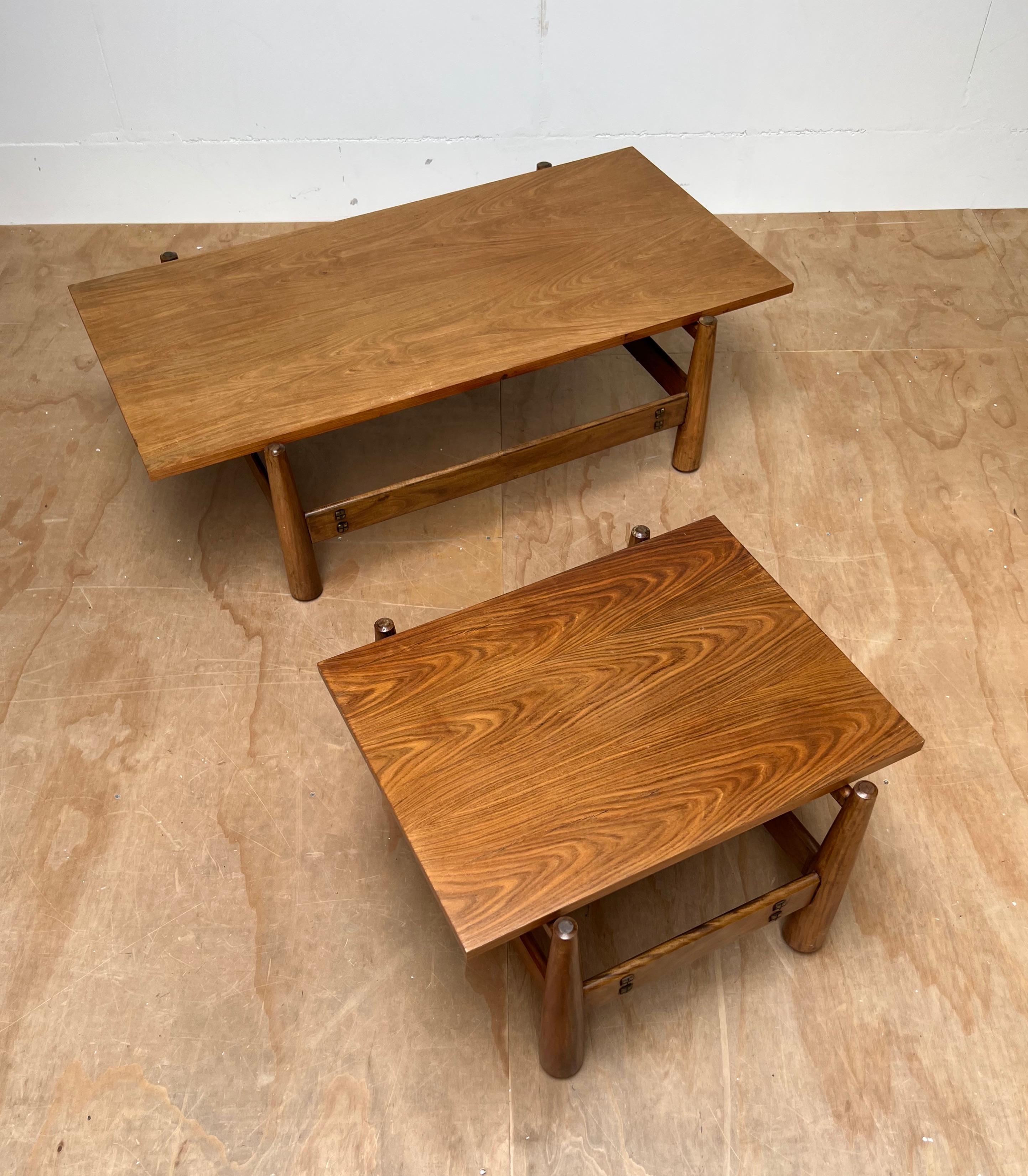 20th Century Set Vintage, Midcentury Brazilian Coffee Table & End Table by Móveis Cimo, 1960s For Sale