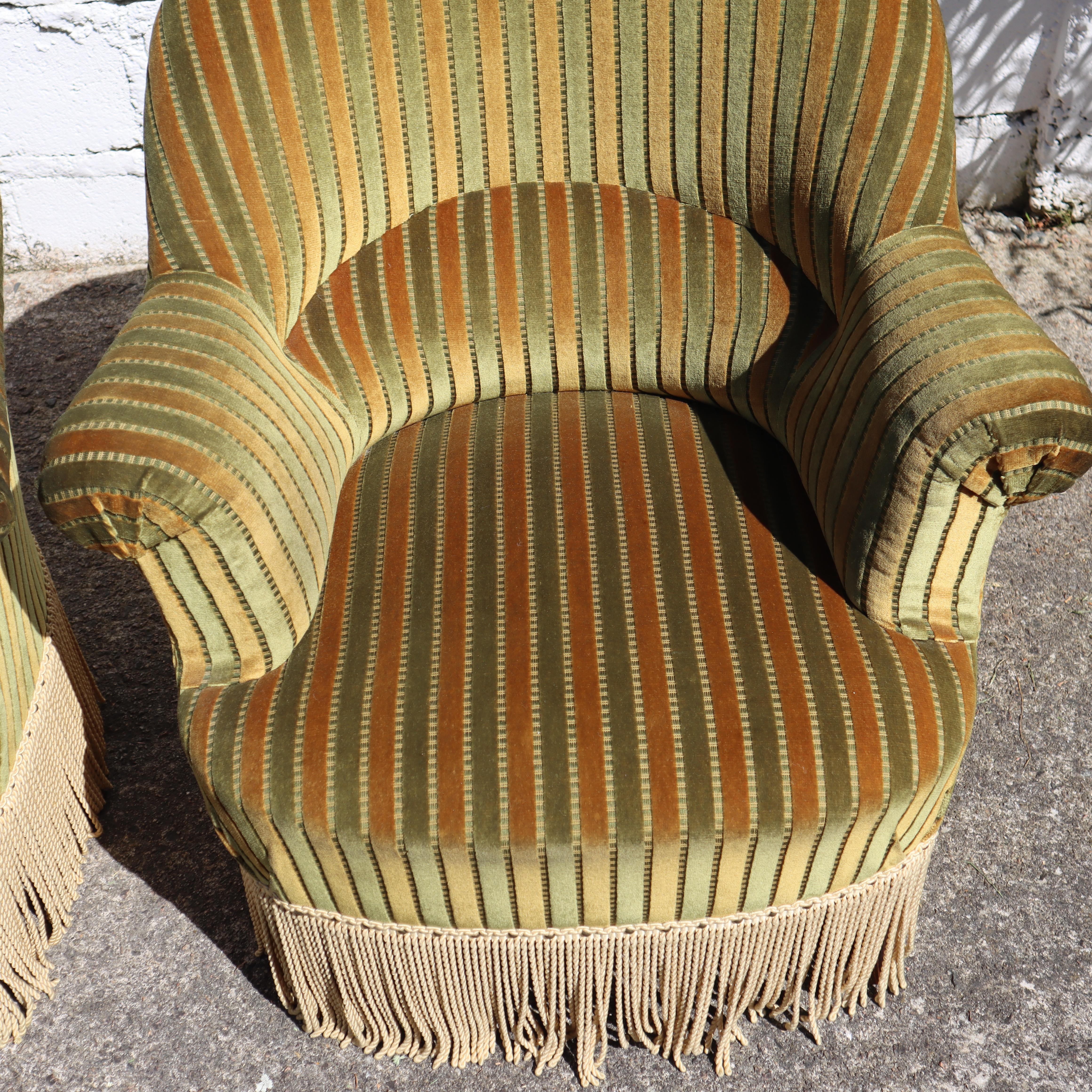 Lote de 2 Sillones Sapo Vintage-Crapaud Lounge Seater-Estilo Napoleón III-50s en venta 4