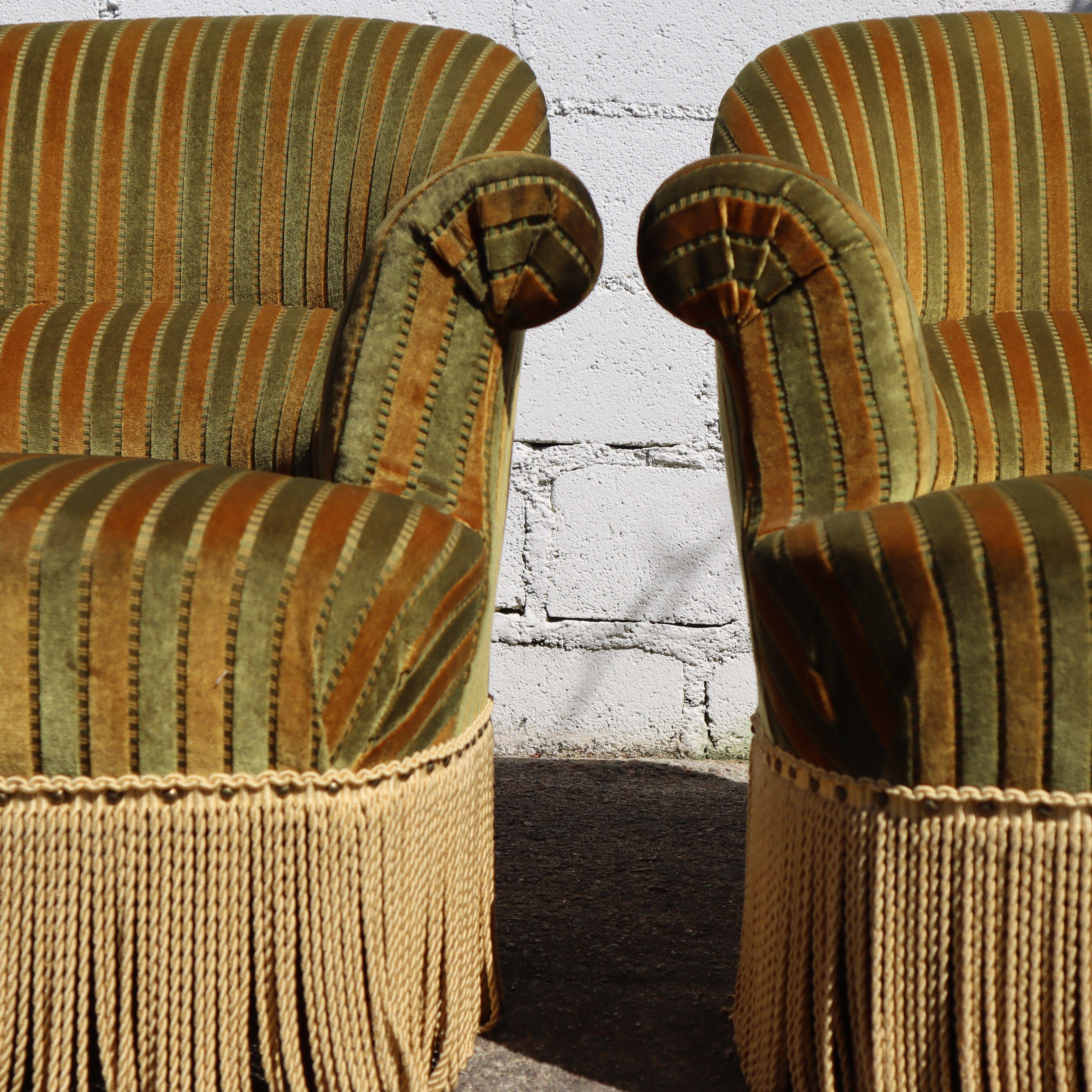 Lote de 2 Sillones Sapo Vintage-Crapaud Lounge Seater-Estilo Napoleón III-50s en venta 6
