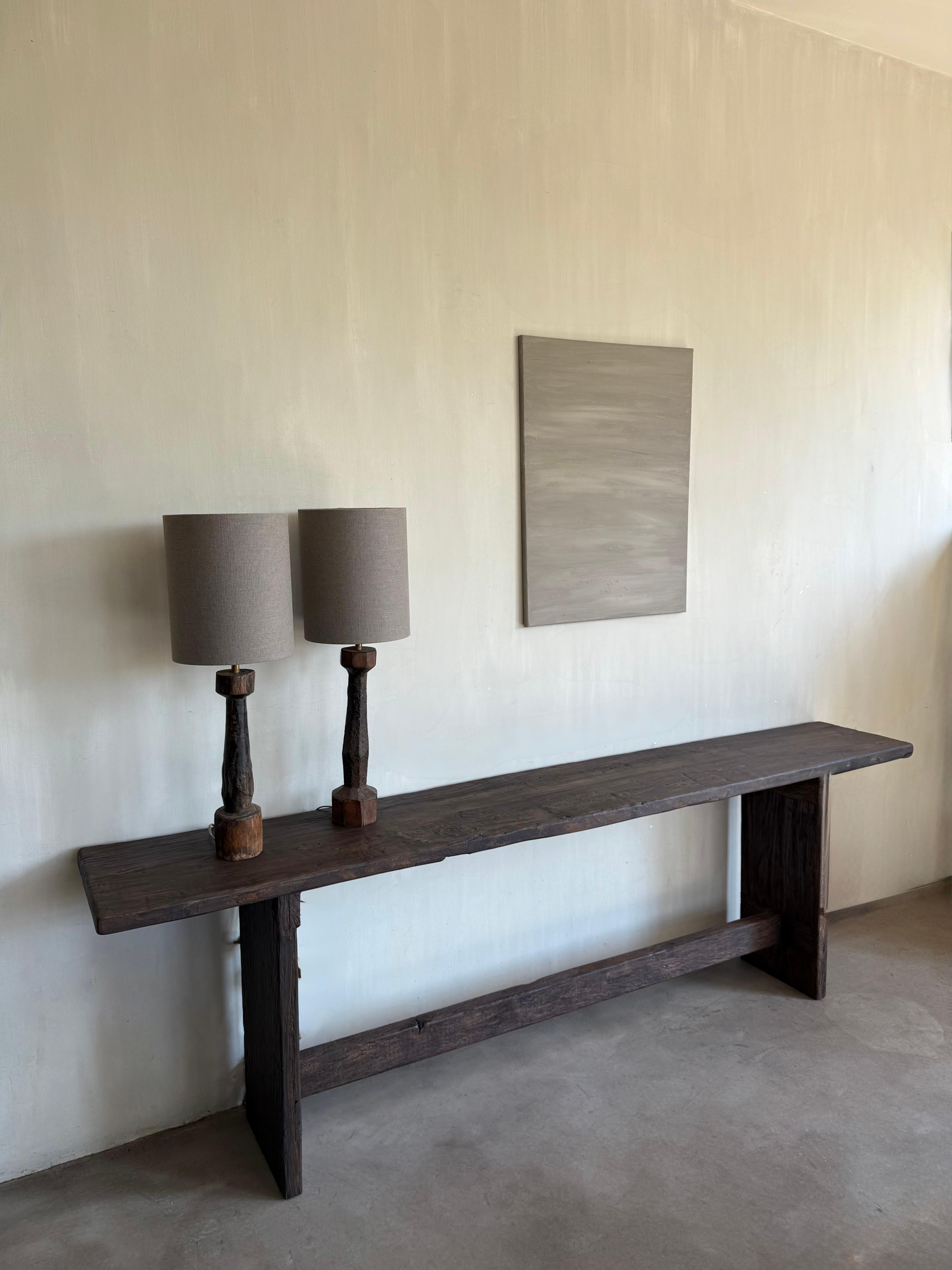 Oak Set Wabi Sabi Table lamps For Sale