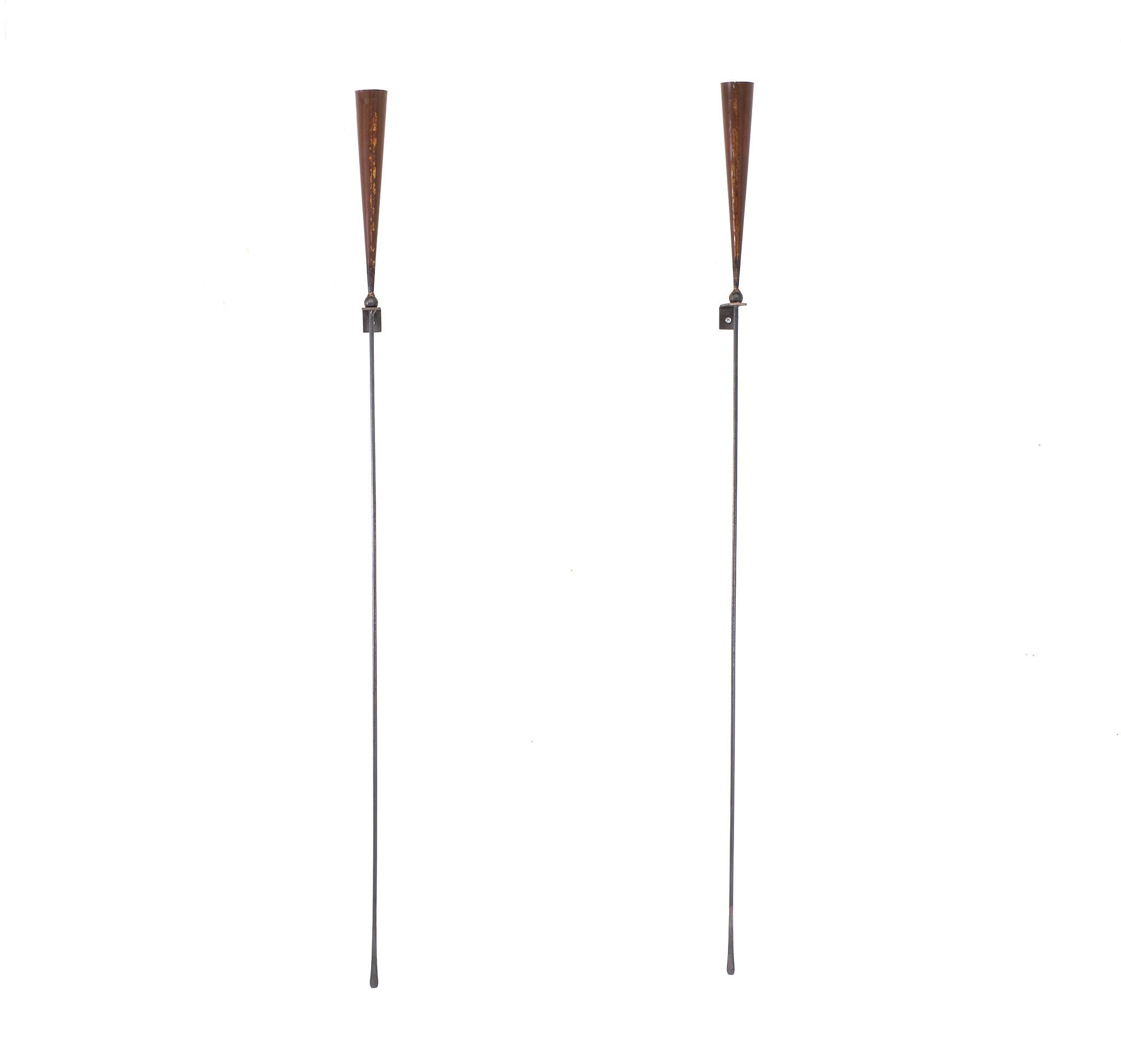 Set Wall Copper Candle Scones Pieter Spruyt, 1980s, Holland In Good Condition In Den Haag, NL