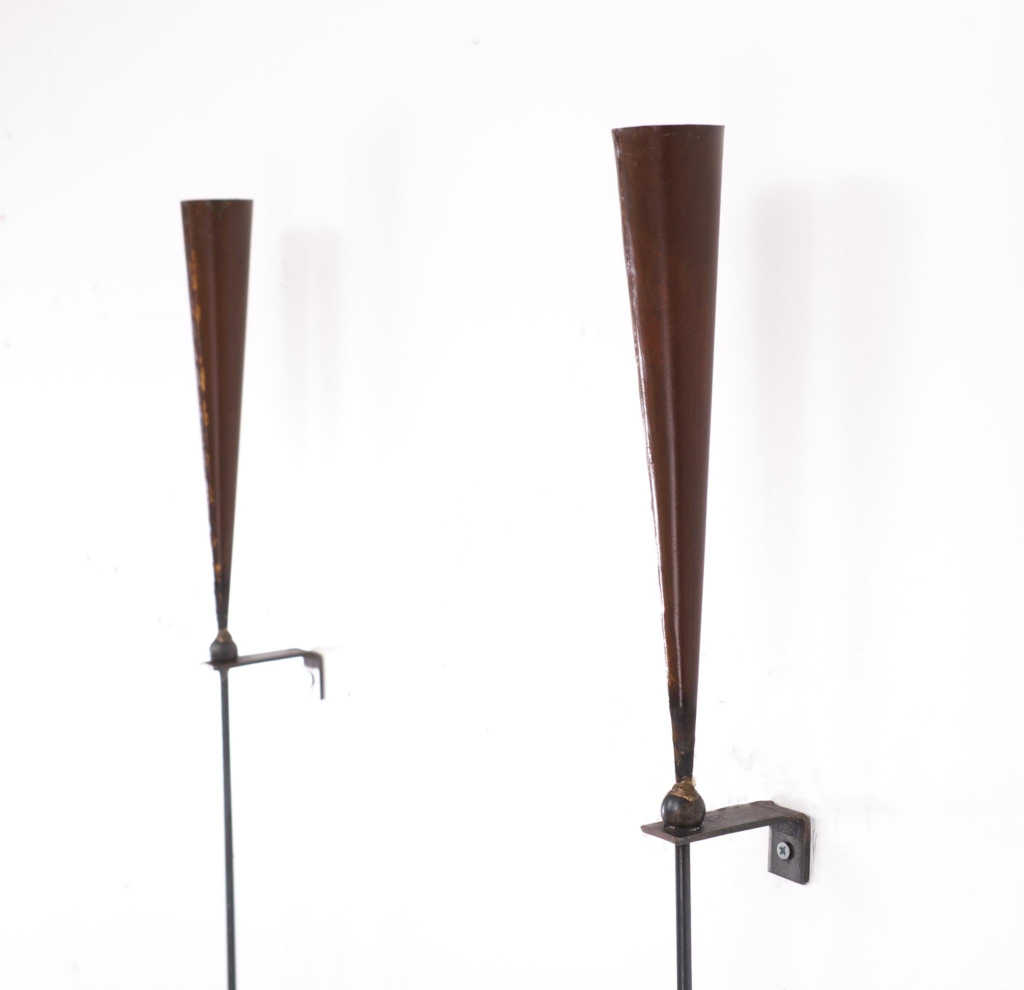 Set Wall Copper Candle Scones Pieter Spruyt, 1980s, Holland 3