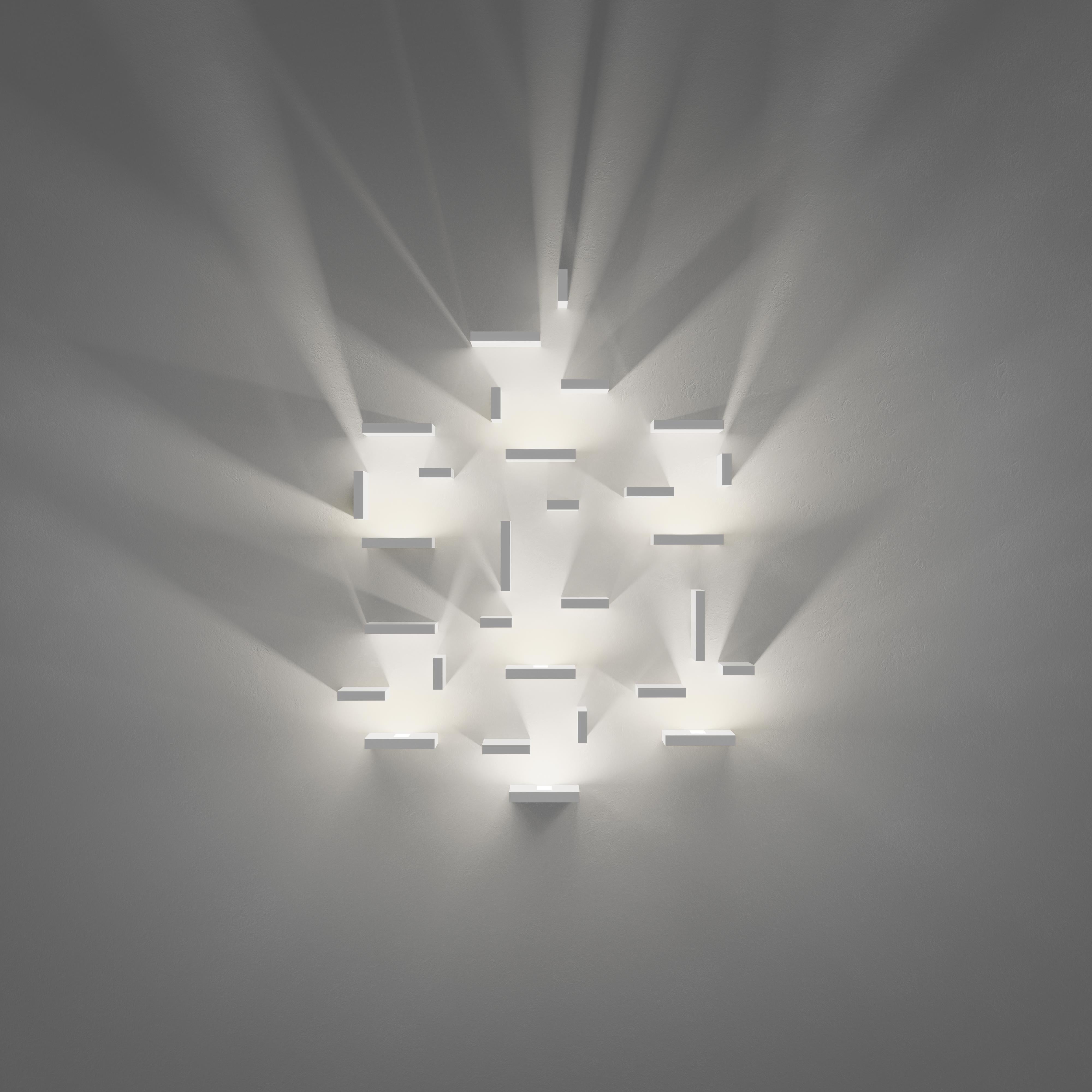 Set Wall Lamp with 2 Reflector Block in White by Xucla In New Condition For Sale In New York, NY