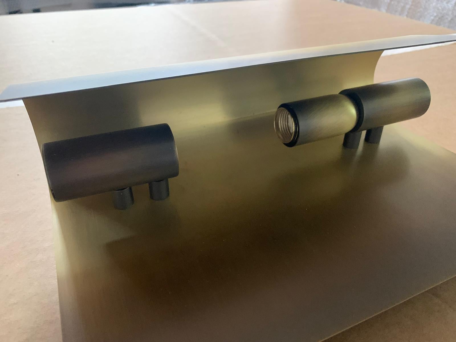 Mid-20th Century Set wall lamps Wave Old Brass designed in 1968 For Sale
