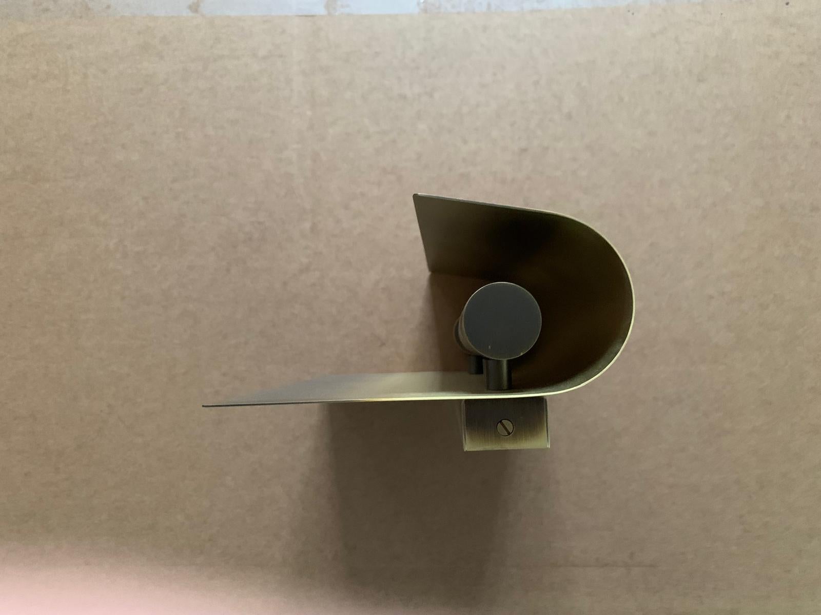 Metal Set wall lamps Wave Old Brass designed in 1968 For Sale